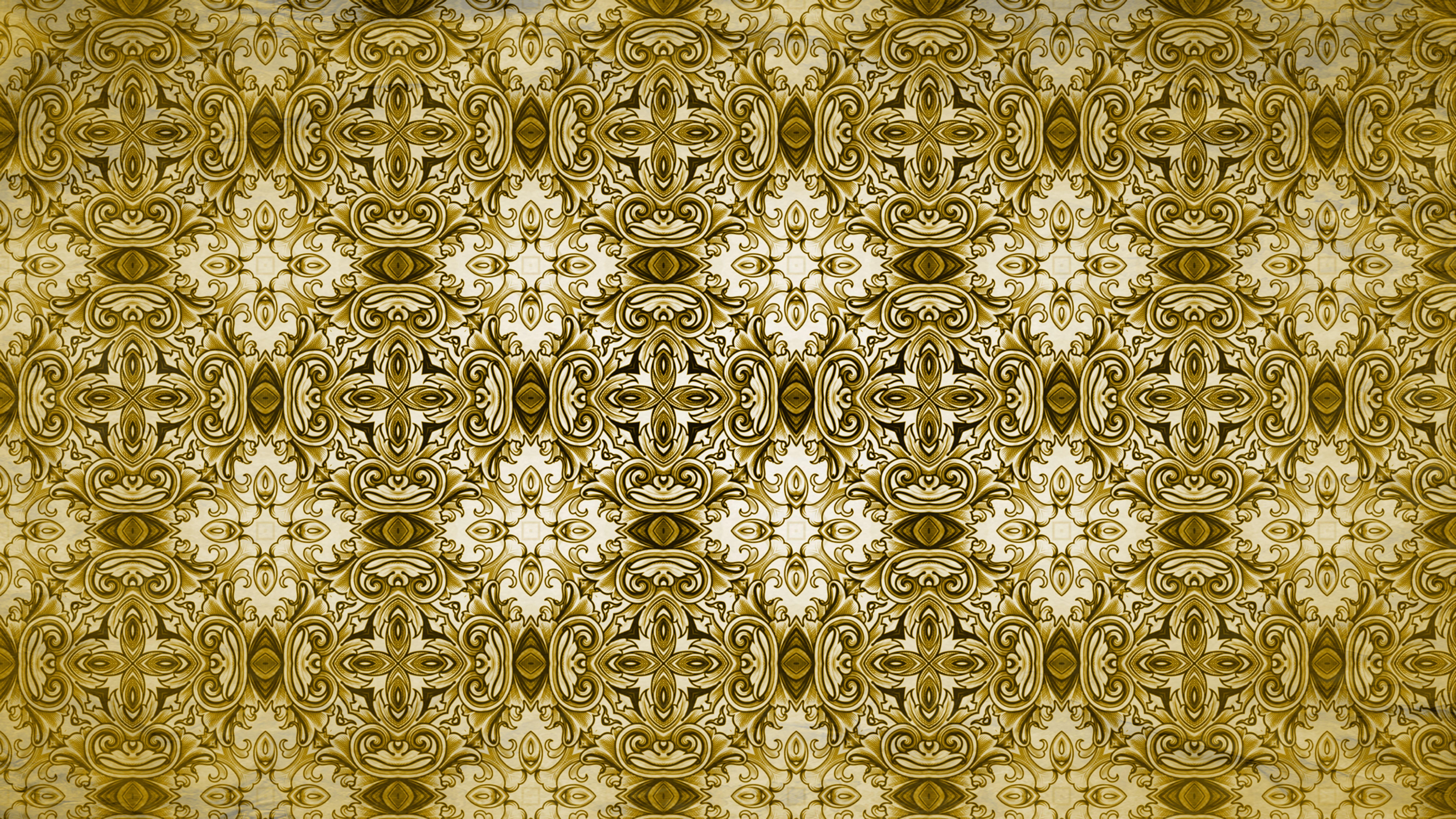 8000x4500 Free Gold Vintage Decorative Floral Seamless Pattern Wallpaper Design