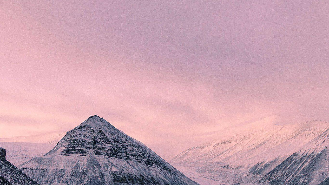 1366x768 wallpaper for desktop, laptop. snow winter moon mountain nature pink