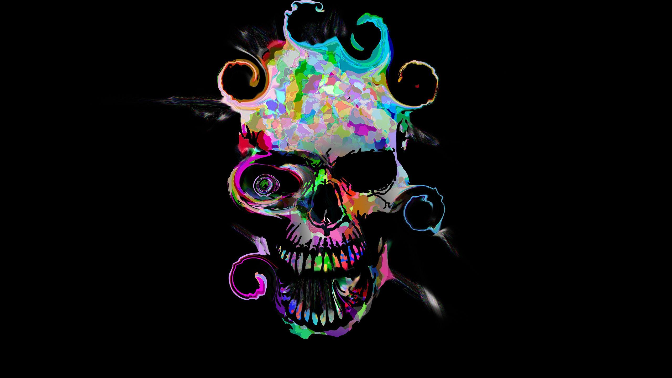 2560x1440 Artistic Colorful Skull 1440P Resolution HD 4k Wallpaper, Image, Background, Photo and Picture