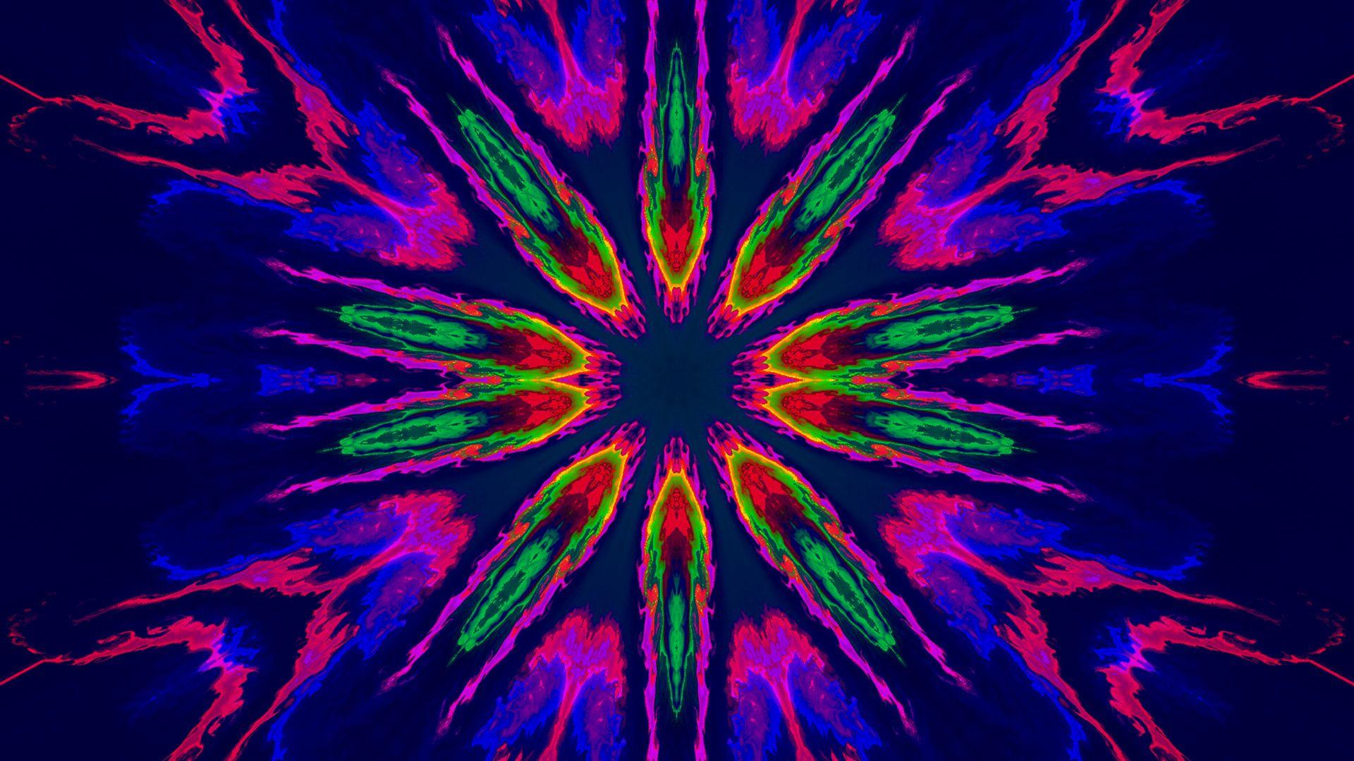 1920x1080 Artistic Colorful Blue Pink And Green Colors Digital Art Kaleidoscope HD Abstract Wallpaper