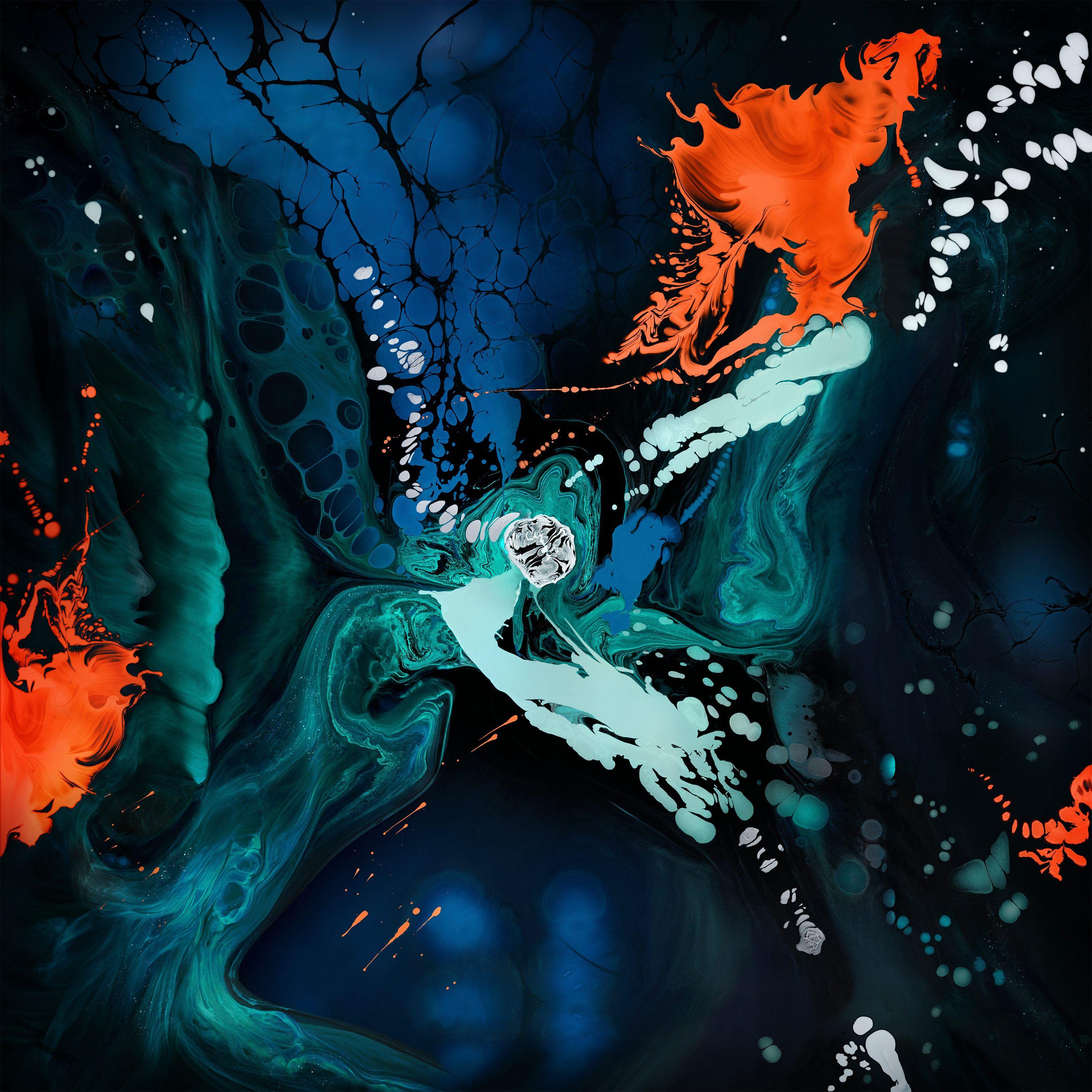 3208x3208 iPad Pro 4K Wallpaper, Liquid art, Colorful, Apple, Stock, Abstract