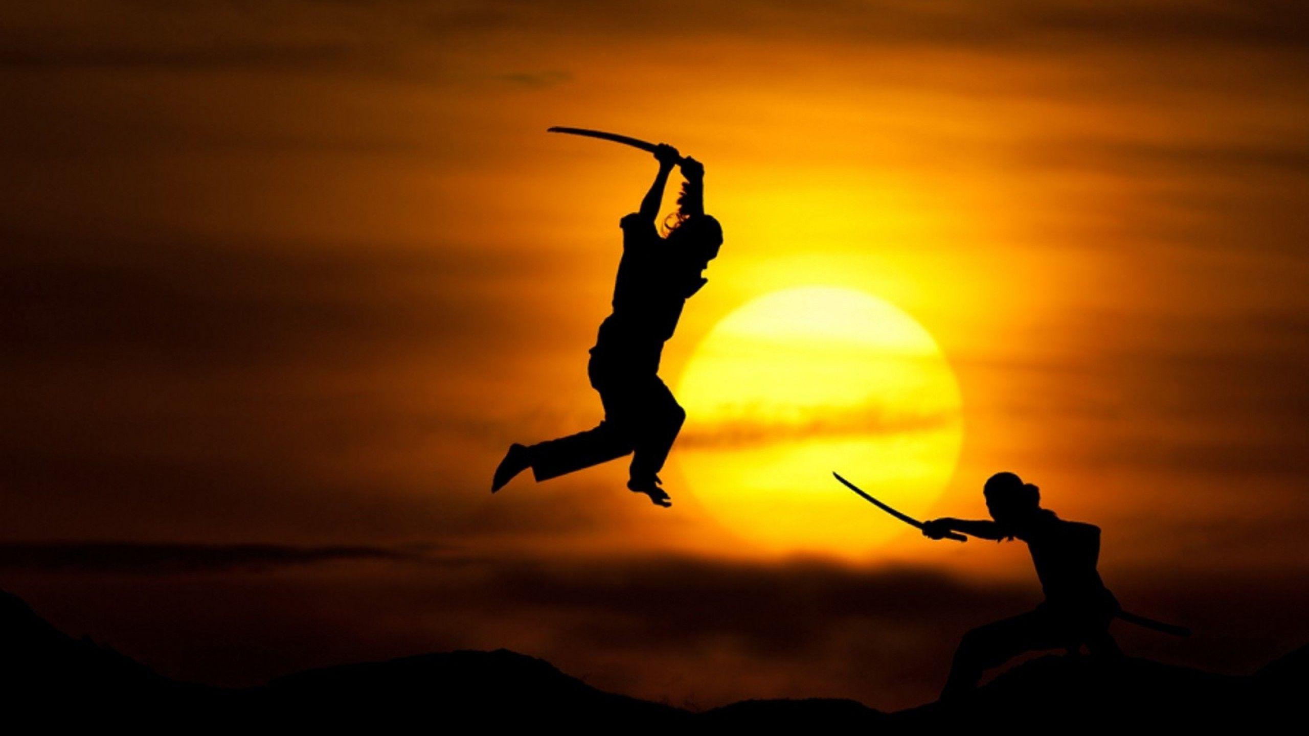 2560x1440 Download 2560x1440 Sunset samurai martial arts fighters 1600x1067 wallpaper