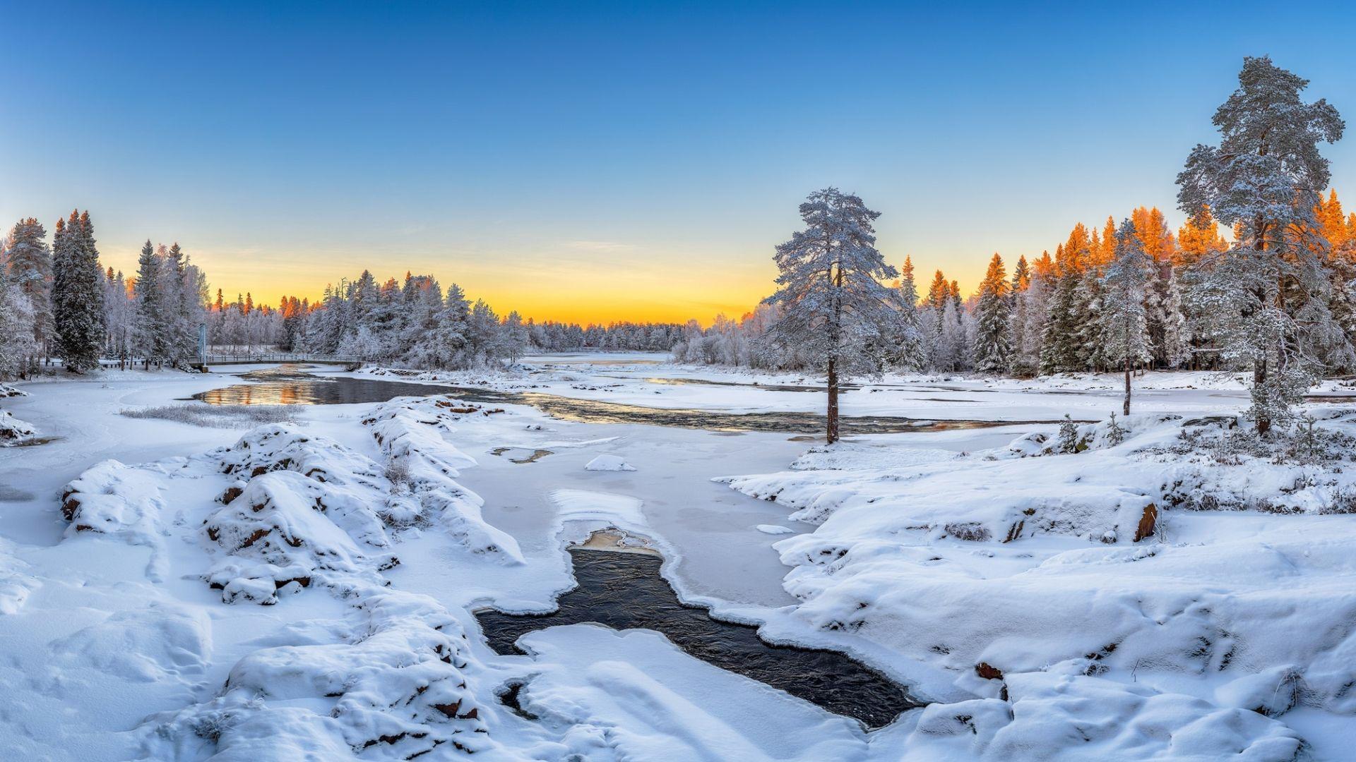 1920x1080 landscape of wide winter river desktop wallpaper theme