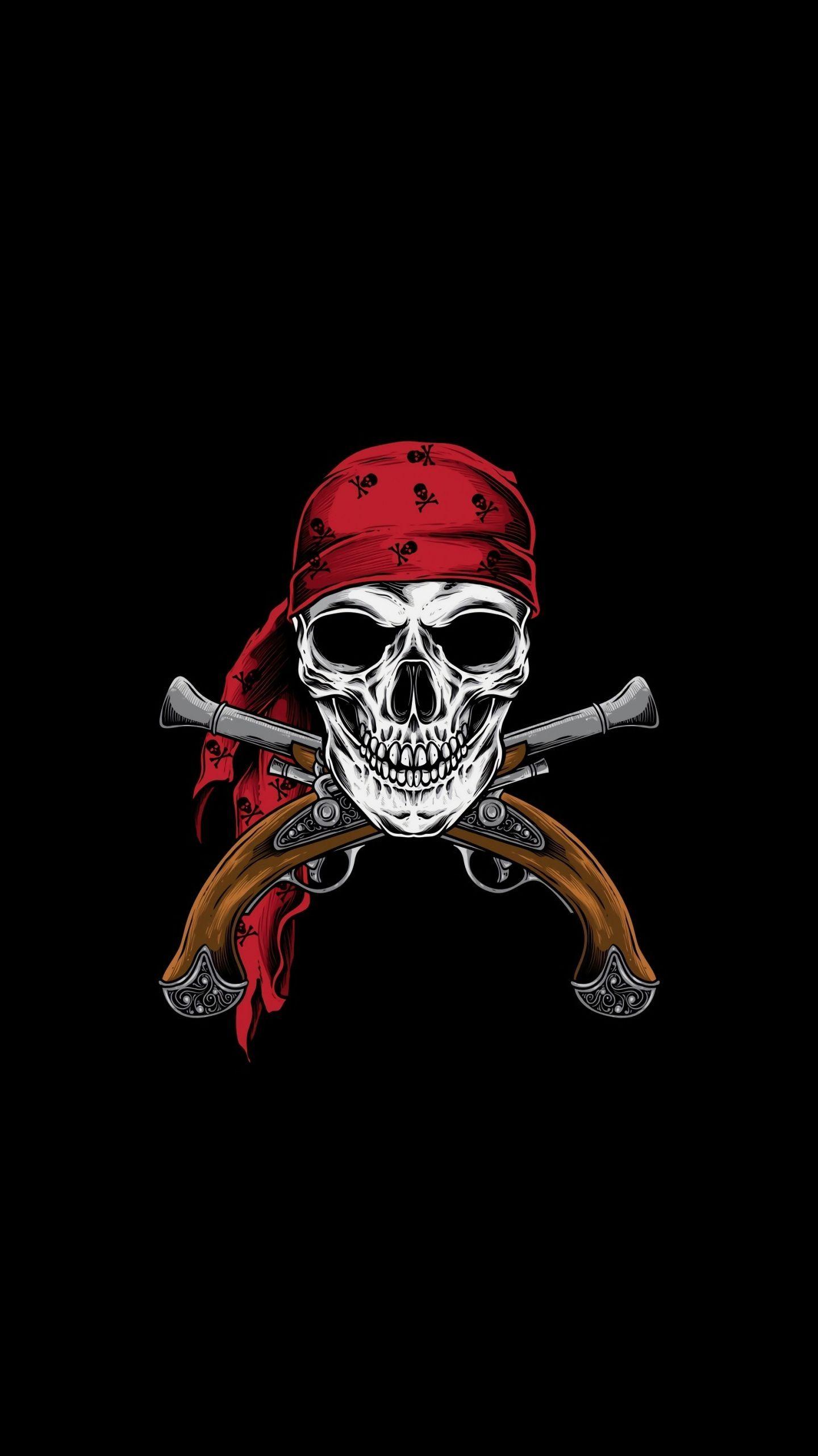 1440x2560 Pirate, skull, minimal wallpaper. Minimal wallpaper, Skull wallpaper, Skull art