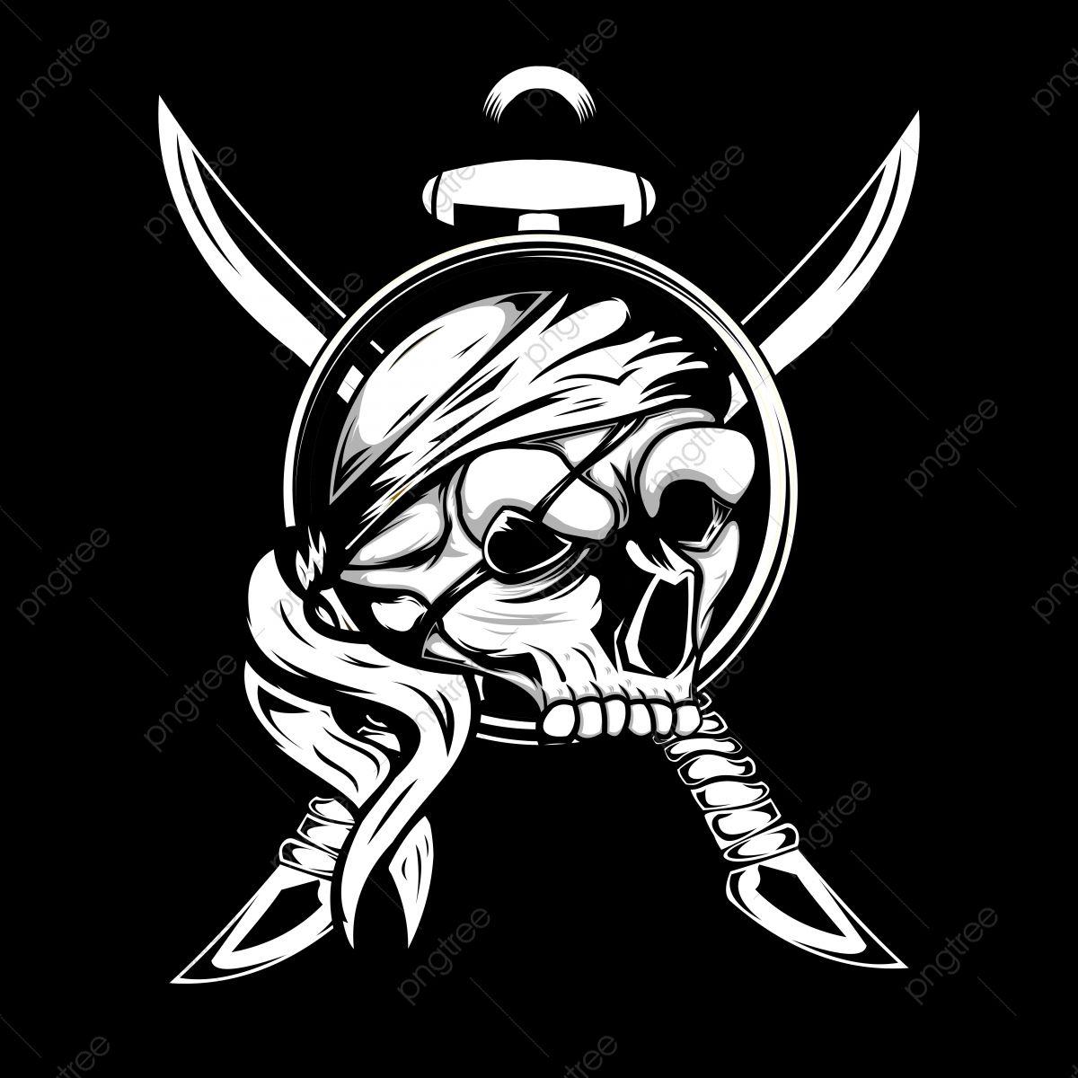 1200x1200 Pirate Skull Wit Weapon Frame, Devil, Dead, Death PNG and Vector with Transparent Background for Free Download