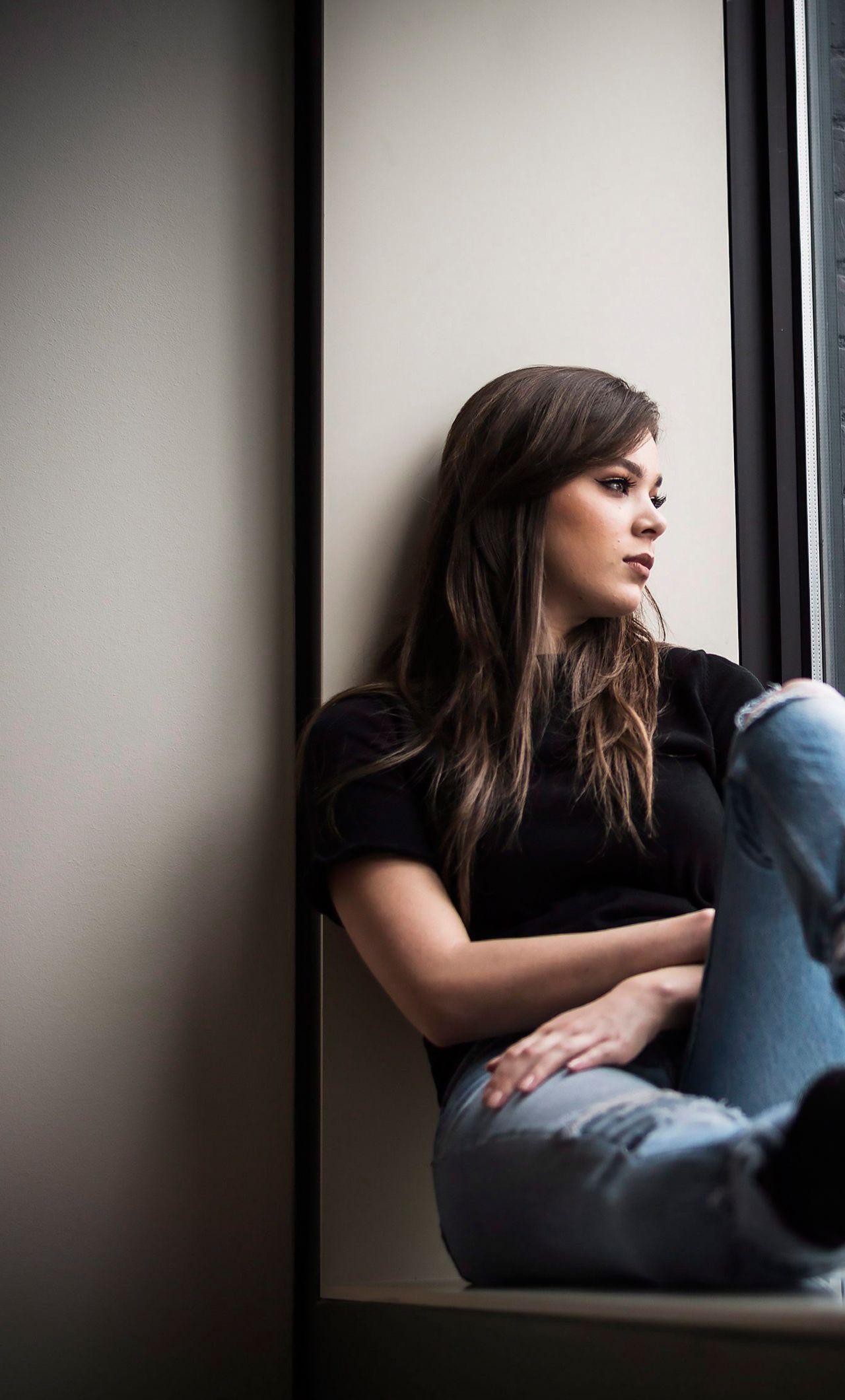 1280x2120 Hailee Steinfeld Sitting Near Window In Black iPhone 6 plus Wallpaper, HD Celebrities 4K Wallpaper, Image, Photo and Background