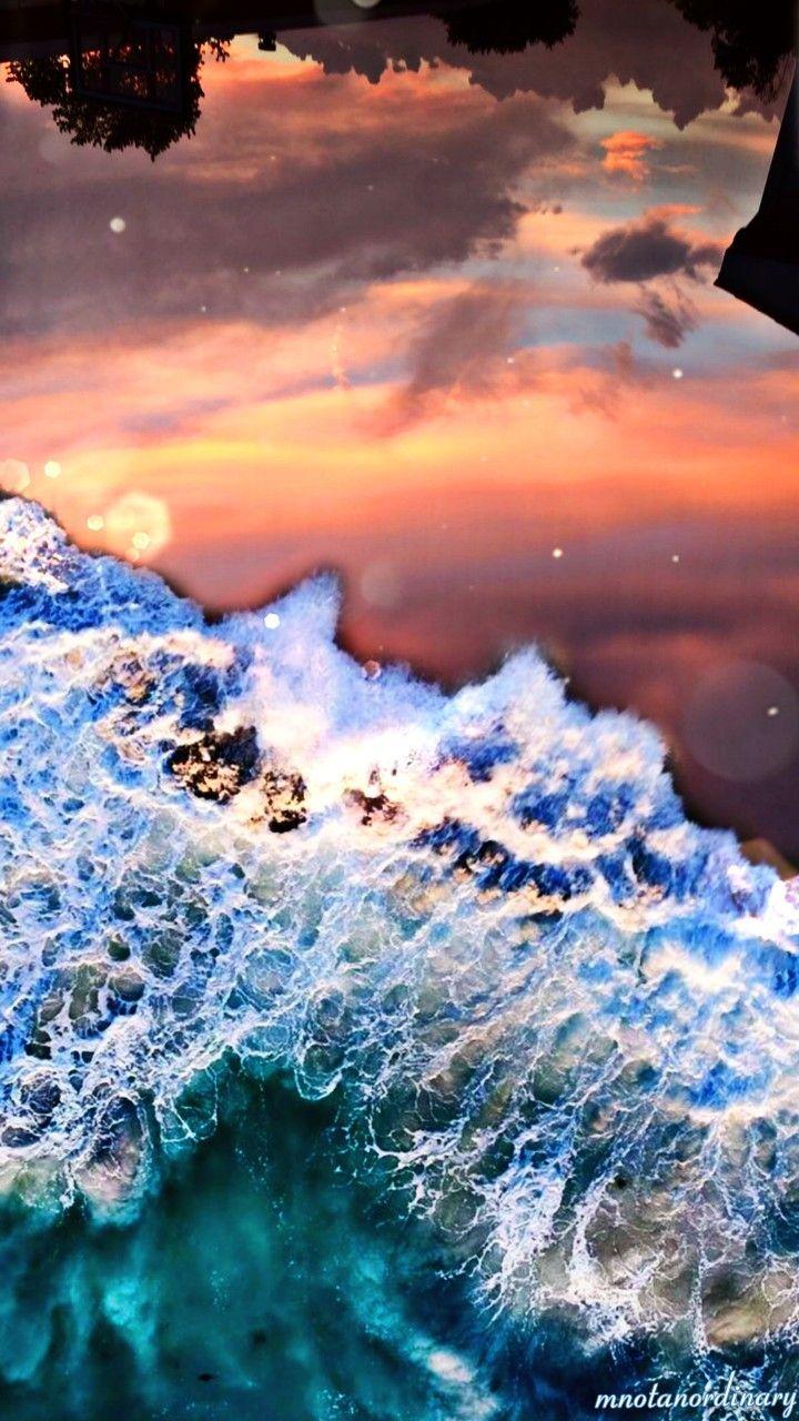 720x1280 Ocean wave sunset colors wallpaper. Colorful wallpaper, Sunset colors, Ocean waves
