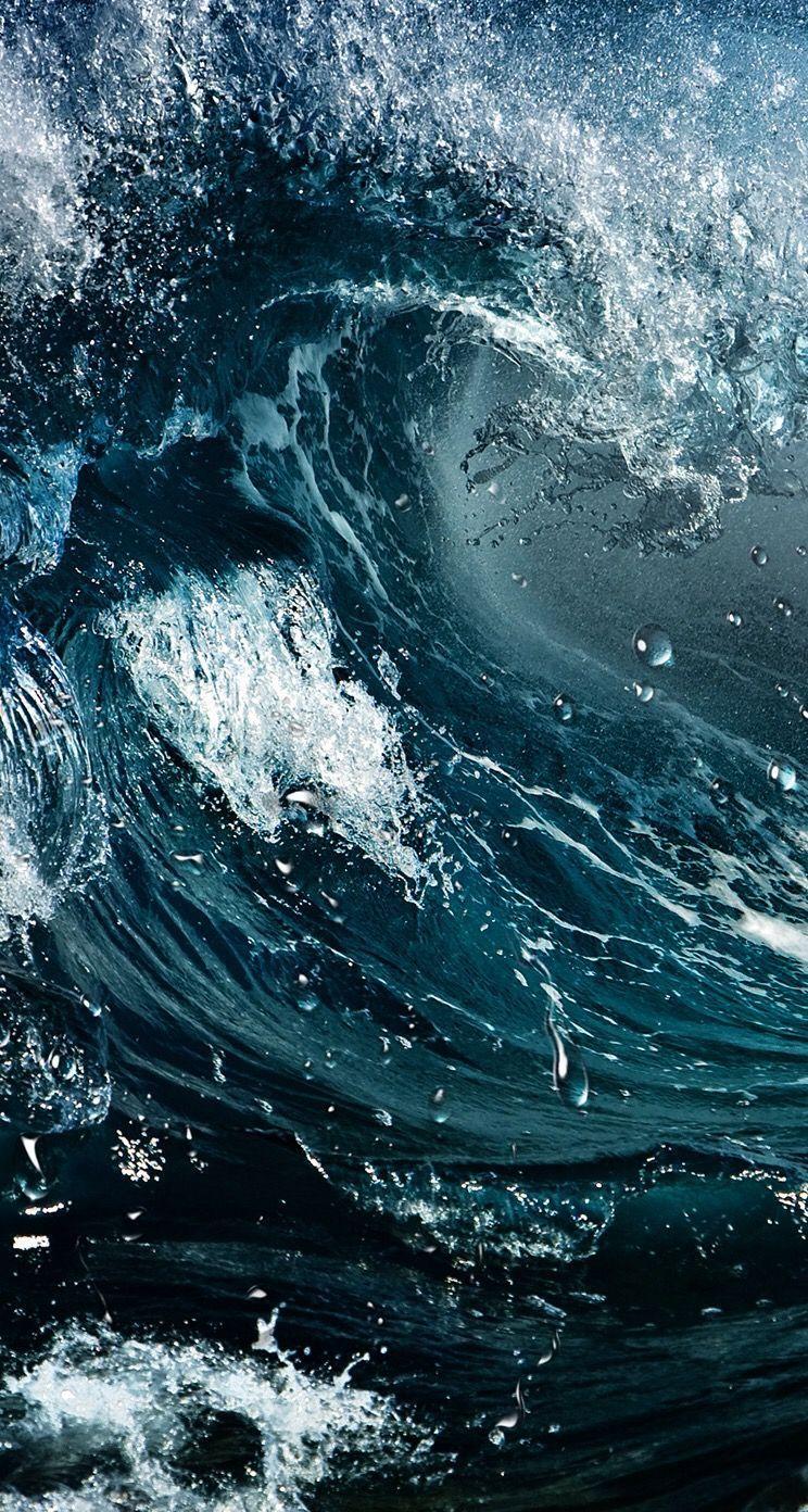 744x1392 TAP AND GET THE FREE APP! Nature Unicolor Storm Water Wave Splash Dark Blue Ocean Sea HD iPhone 5 Wallpaper. Ocean waves, Waves, Sea waves
