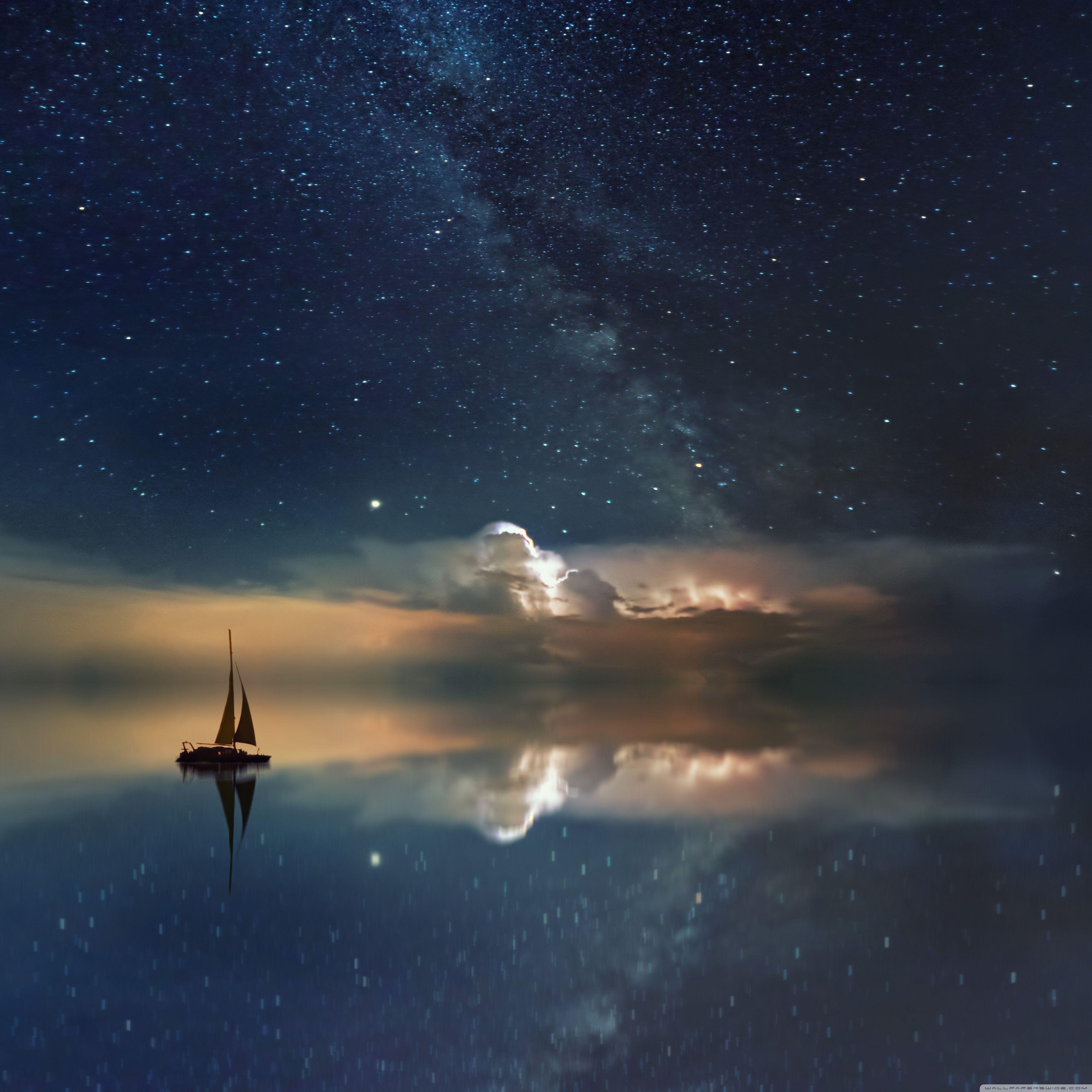3840x3840 Astrophotography Ocean Night Stars Sky Ultra HD Desktop Background Wallpaper for 4K UHD TV : Widescreen & UltraWide Desktop & Laptop : Tablet