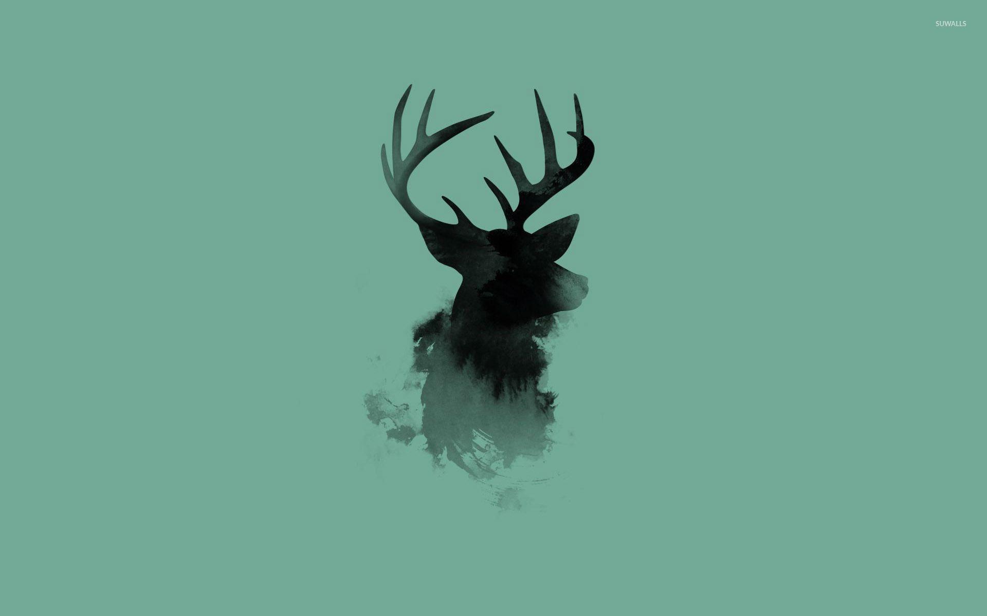 1920x1200 Stag Head Silhouette Wallpaper Head Silhouette With Background HD Wallpaper