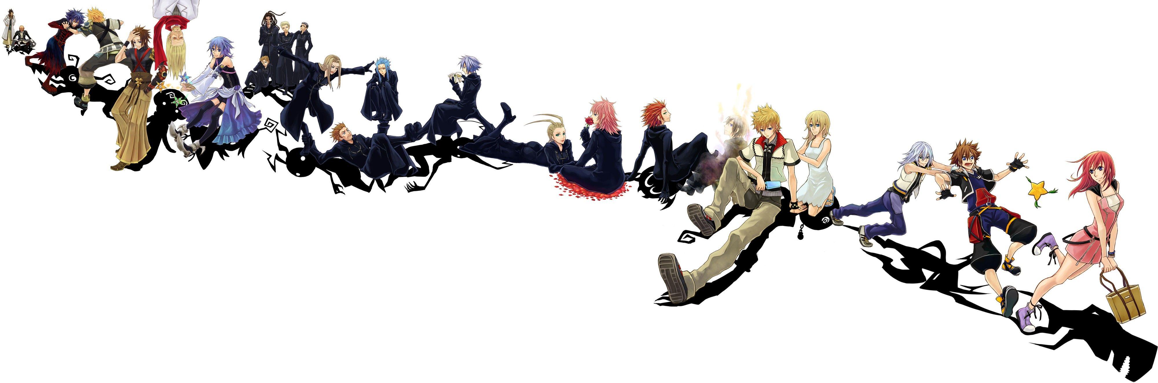 4000x1325 Kingdom Hearts, Earth, Kairi, Demyx, Saix, Roxas, Namine, Riku, Ansem the wise, Aqua, Axel, Larxene, Lexaeus, Luxord, Marluxia, Master Eraqus, Master Xehanort, Vanitas, Vexen, Xaldin, Xigbar, Xion, Zexion wallpaper
