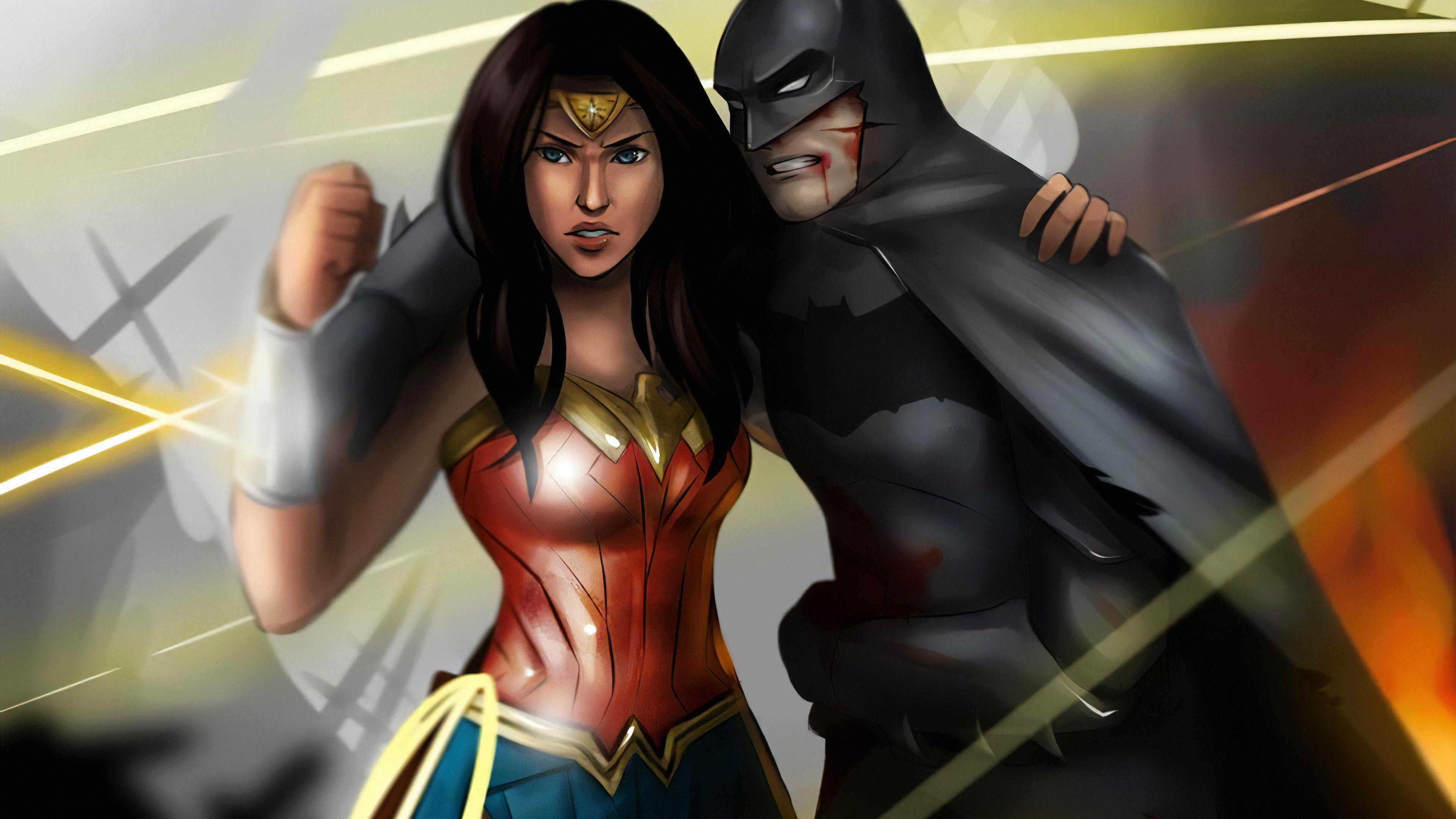 3840x2160 Wallpaper 4k Batman Injured Wonder Woman Wallpaper