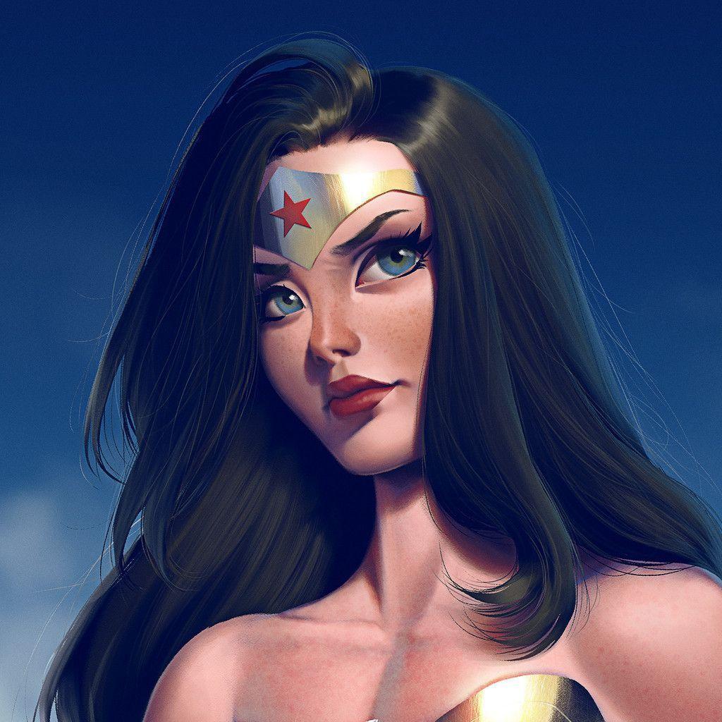 1024x1024 Wonder woman, superhero, face, art wallpaper. Wonder woman comic, Wonder woman superhero, Wonder woman