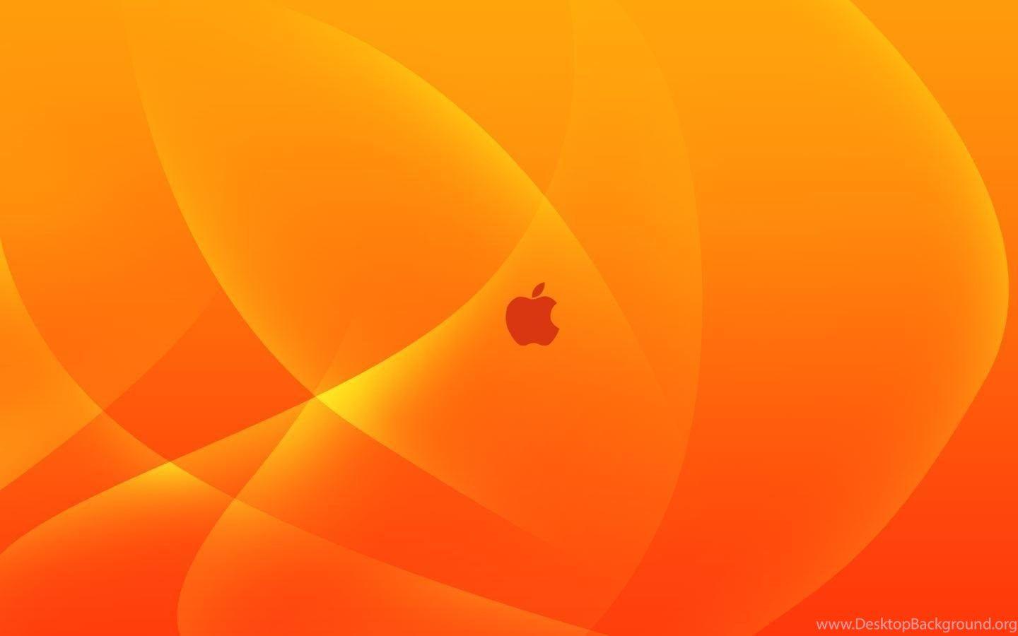 1440x900 Orange Apple Logo Wallpaper Designer Wallpaper Desktop Background
