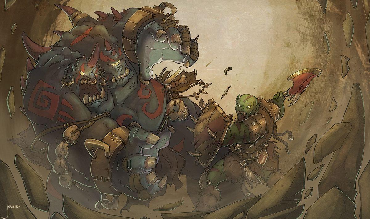 1200x711 ogre magi vs. orc warrior by jouste on Newgrounds