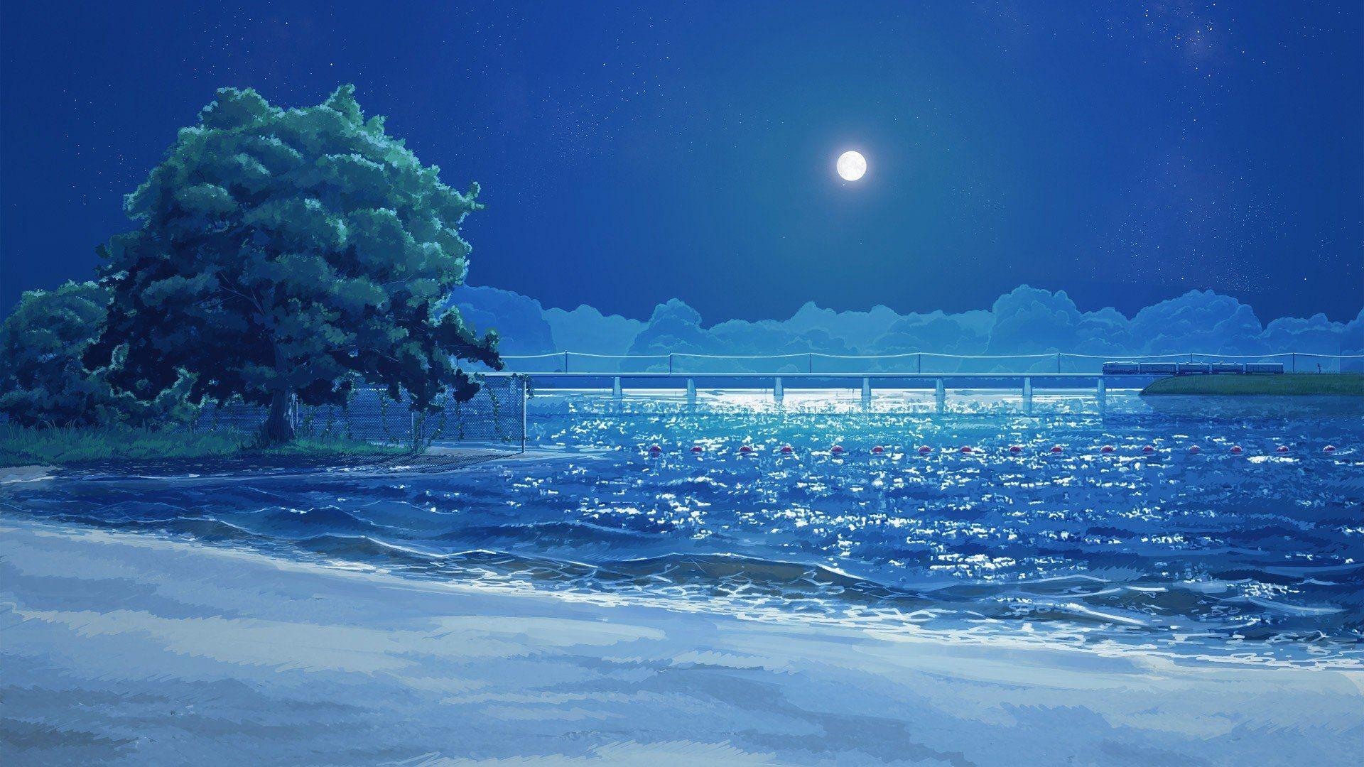 1920x1080 Anime Ocean Wallpaper