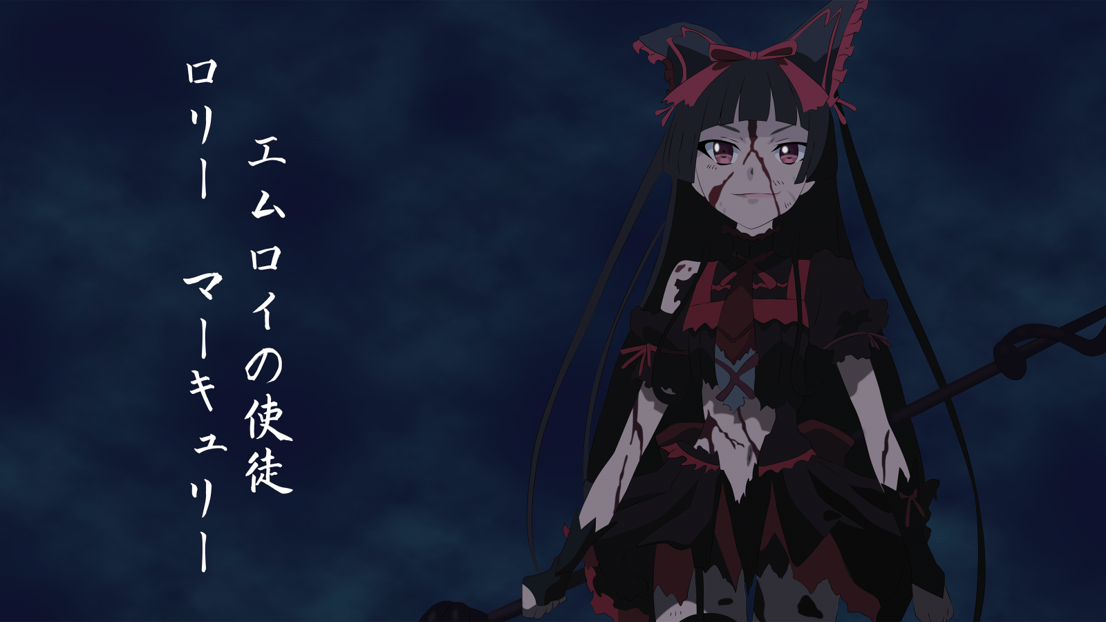 1600x900 illustration, anime, anime girls, Rory Mercury, Gate Jieitai Kanochi nite Kaku Tatakaeri, lolita fashion, darkness, screenshot, computer wallpaper, fictional character. Mocah.org HD Wallpaper