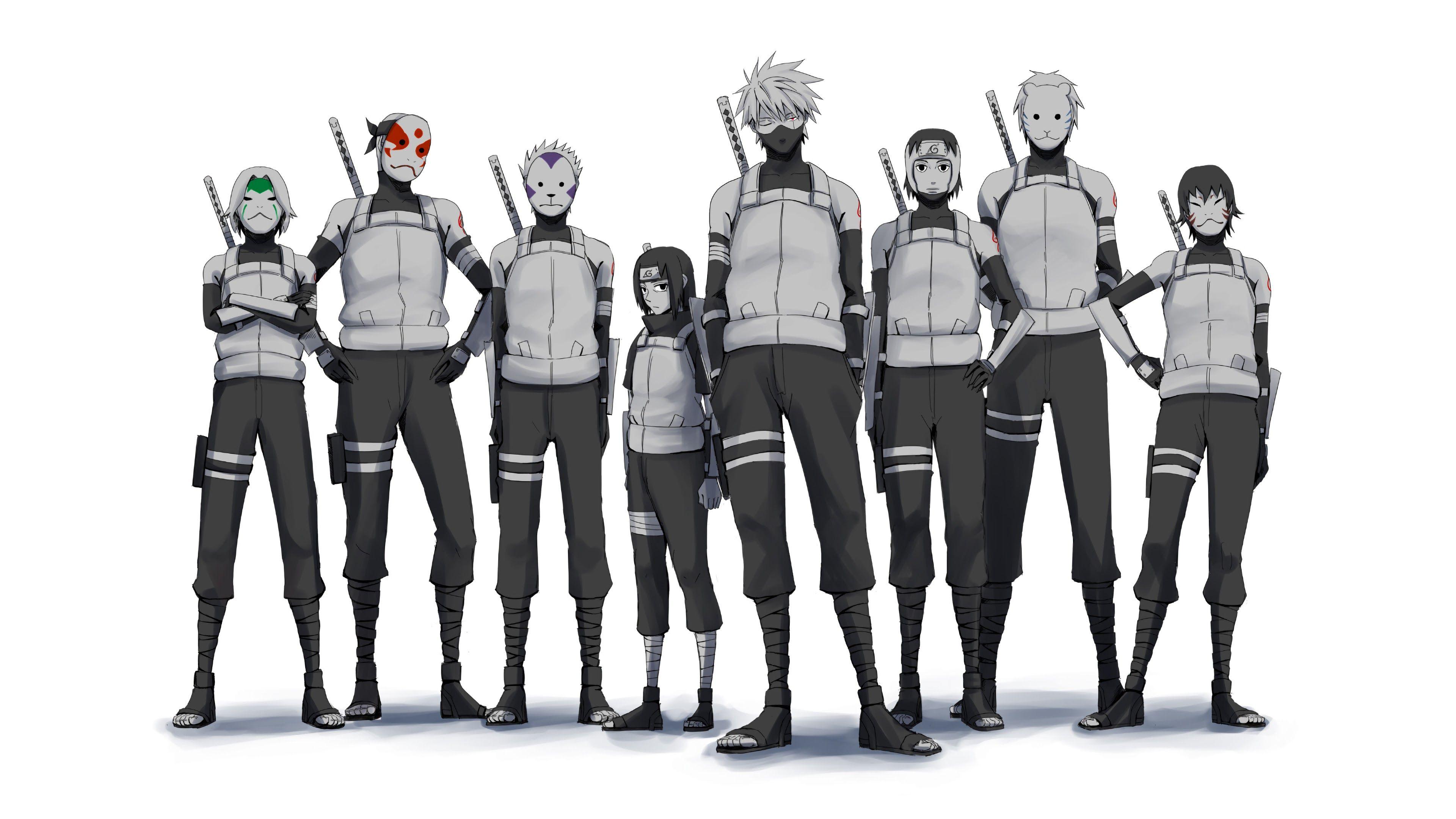 3840x2160 Anbu Squad Kakashi Itachi Yamato 4K Wallpaper