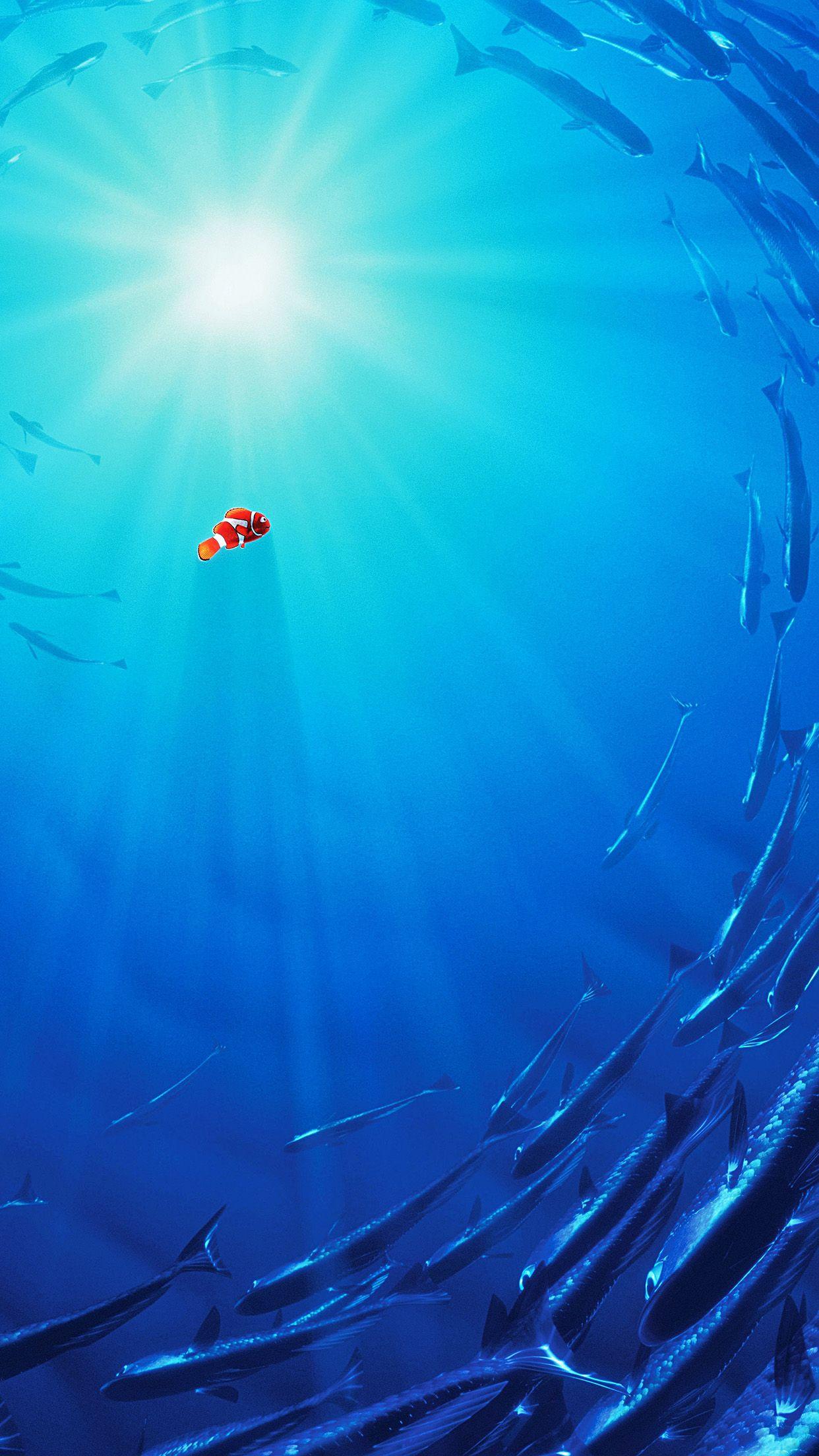 1242x2208 Nemo Disney Film Anime Sea Illustration Art Blue Wallpaper