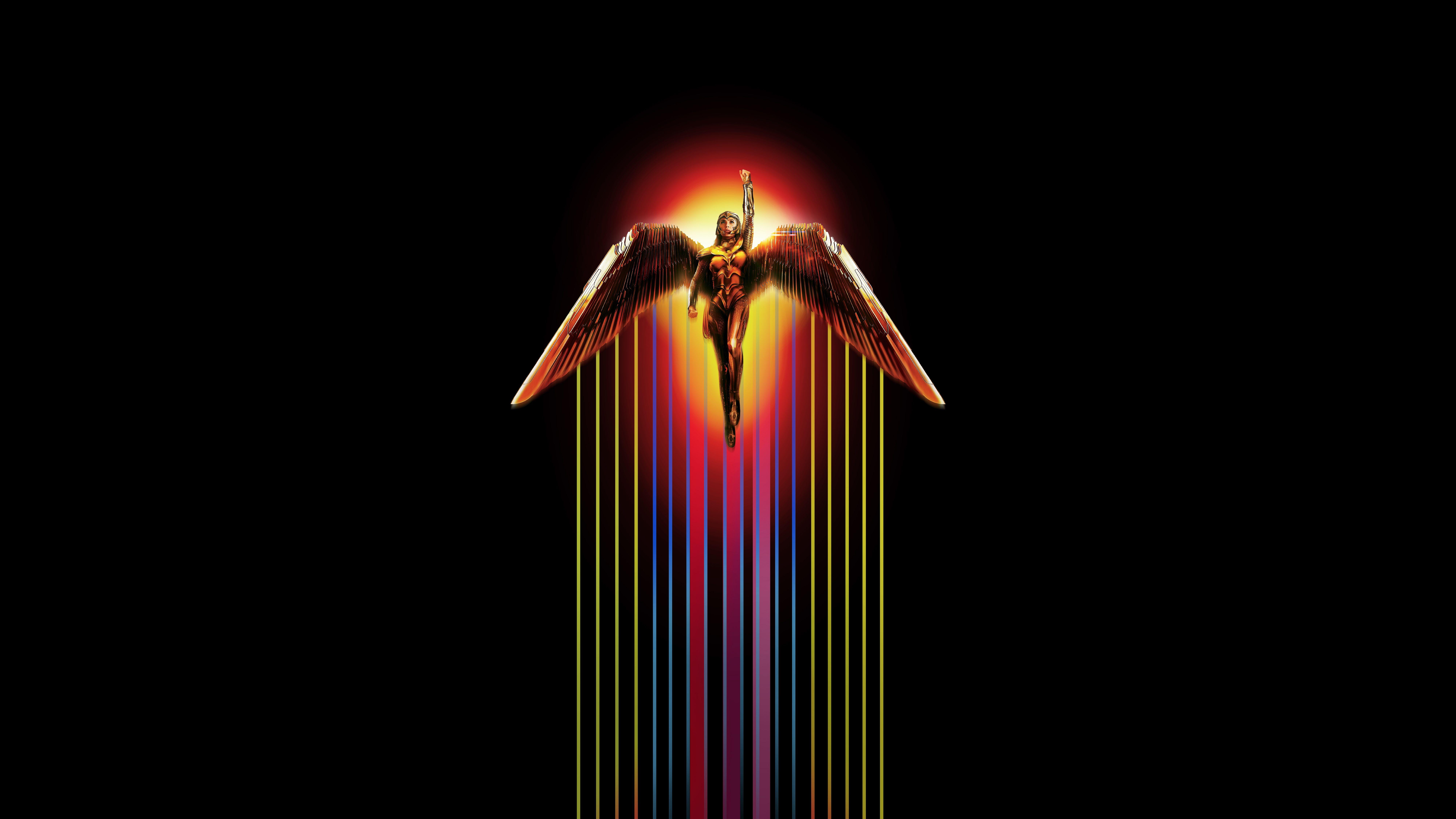 8000x4500 Wonder Woman 1984 4K Wallpaper, DC Comics, Black Background, 2020 Movies, 5K, 8K, Black Dark