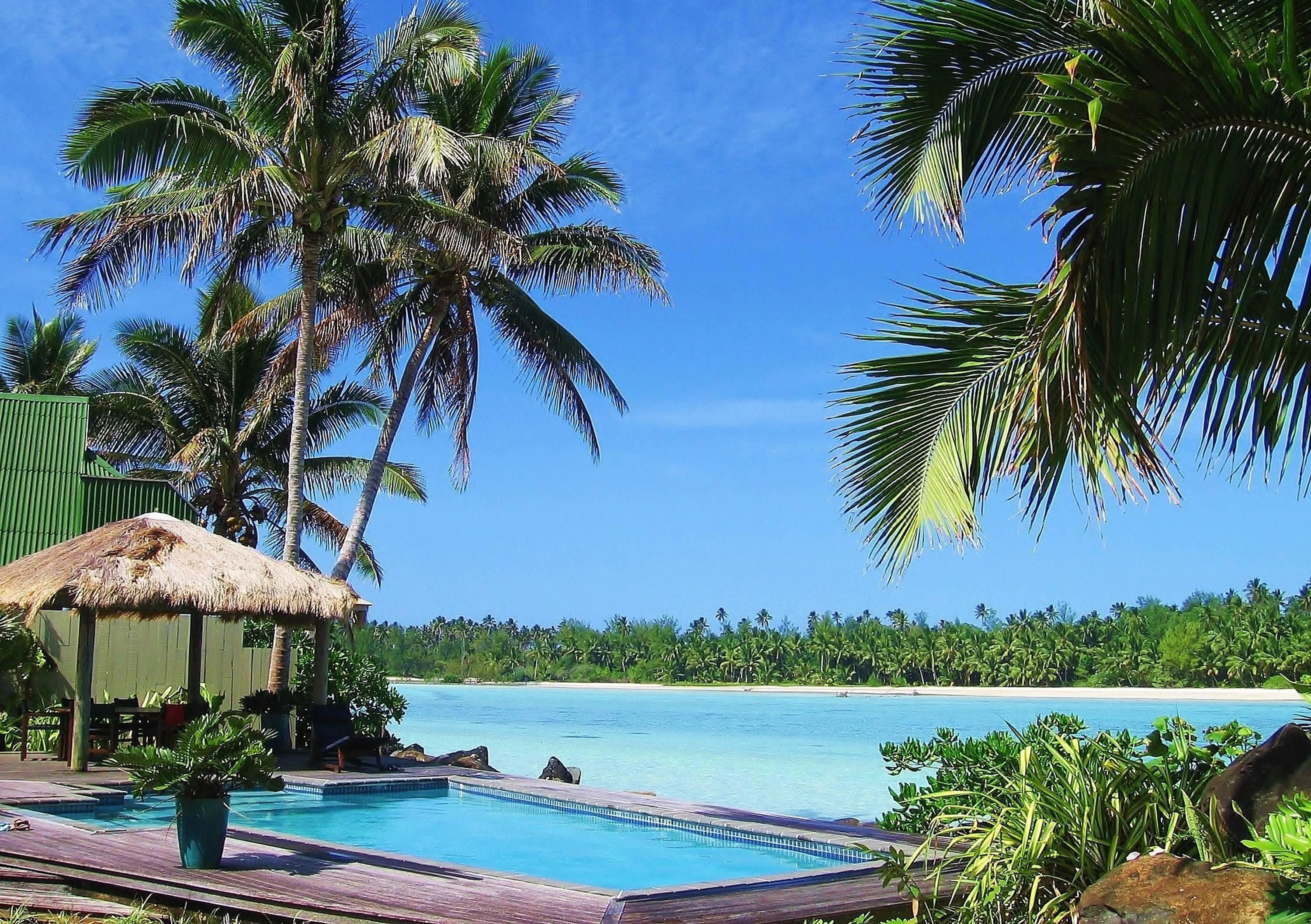 3000x2115 South Pacific Pool and Beach HD desktop wallpaper : Widescreen : High Definition
