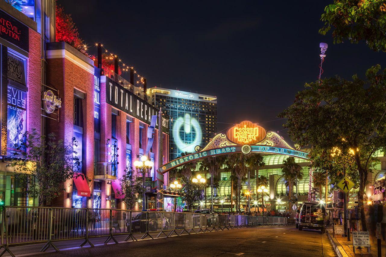1280x852 Wallpaper San Diego California USA HDRI Street night time Cities