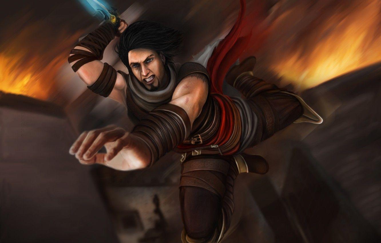 1332x850 Wallpaper jump, knife, fan art, prince of persia: warrior within, prince of persia the two thrones, prince of persia art, kindred blades, prince of persia kindred blades image for desktop, section игры