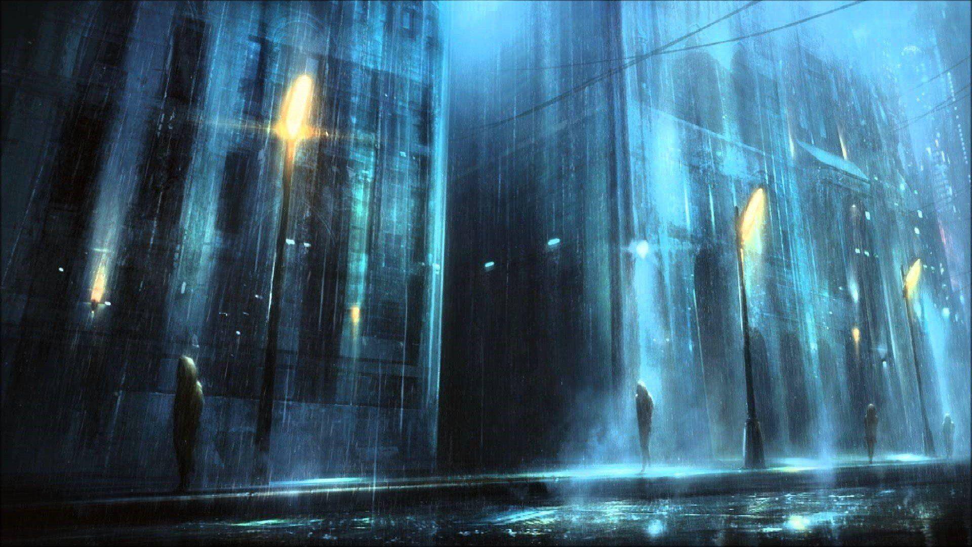 1920x1080 night, Rain, Lantern, Street, Dark, Depressing HD Wallpaper / Desktop and Mobile Image & Photo