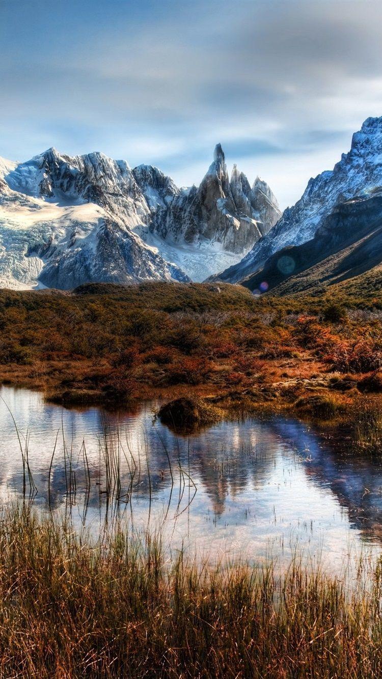 750x1334 Chile, Patagonia, Mountains, Rocks, Snow, Water 750x1334 IPhone 8 7 6 6S Wallpaper, Background, Picture, Image