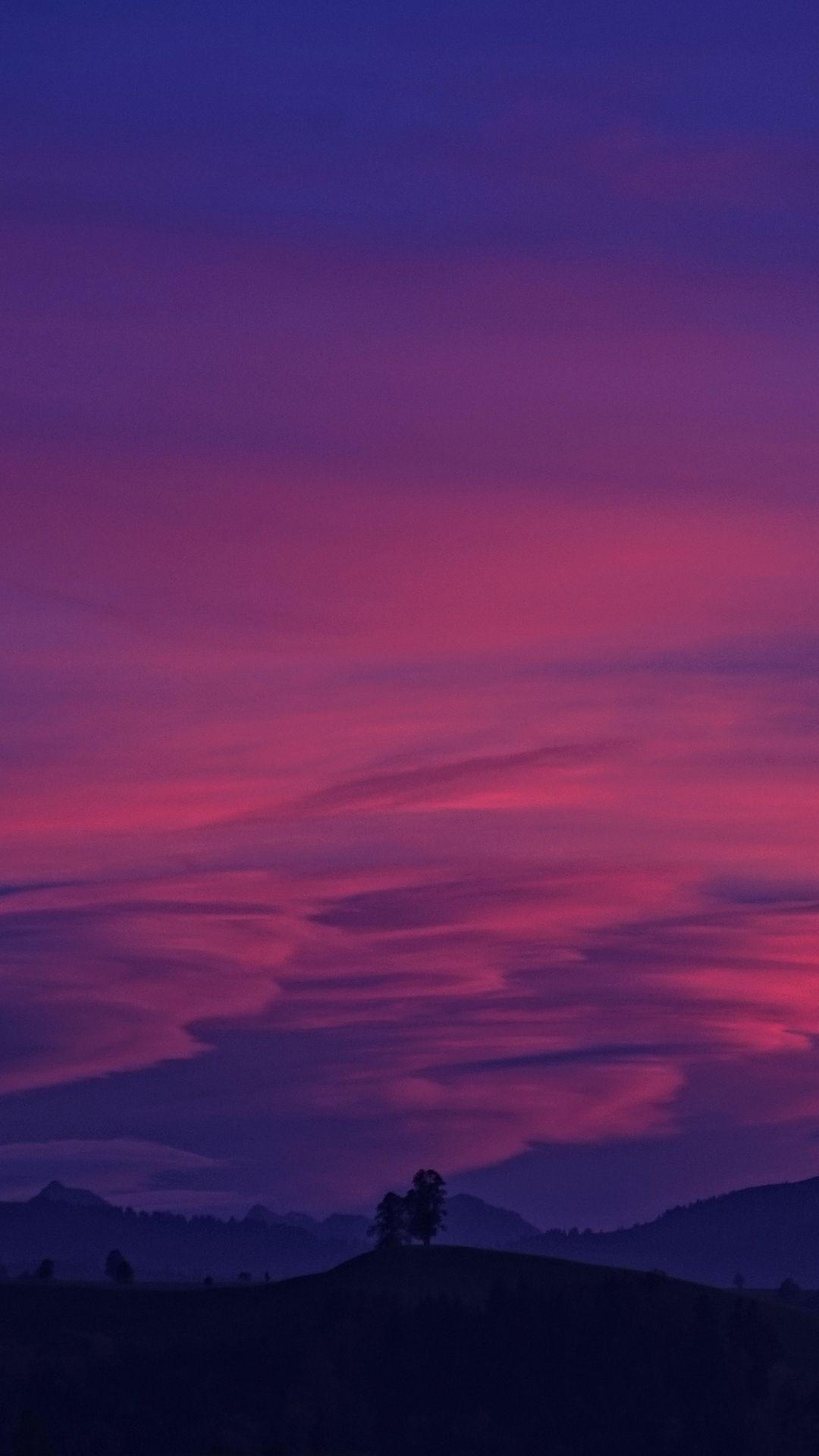 1080x1920 Mountains Sky Clouds Purple Wallpaper - [1080x1920]