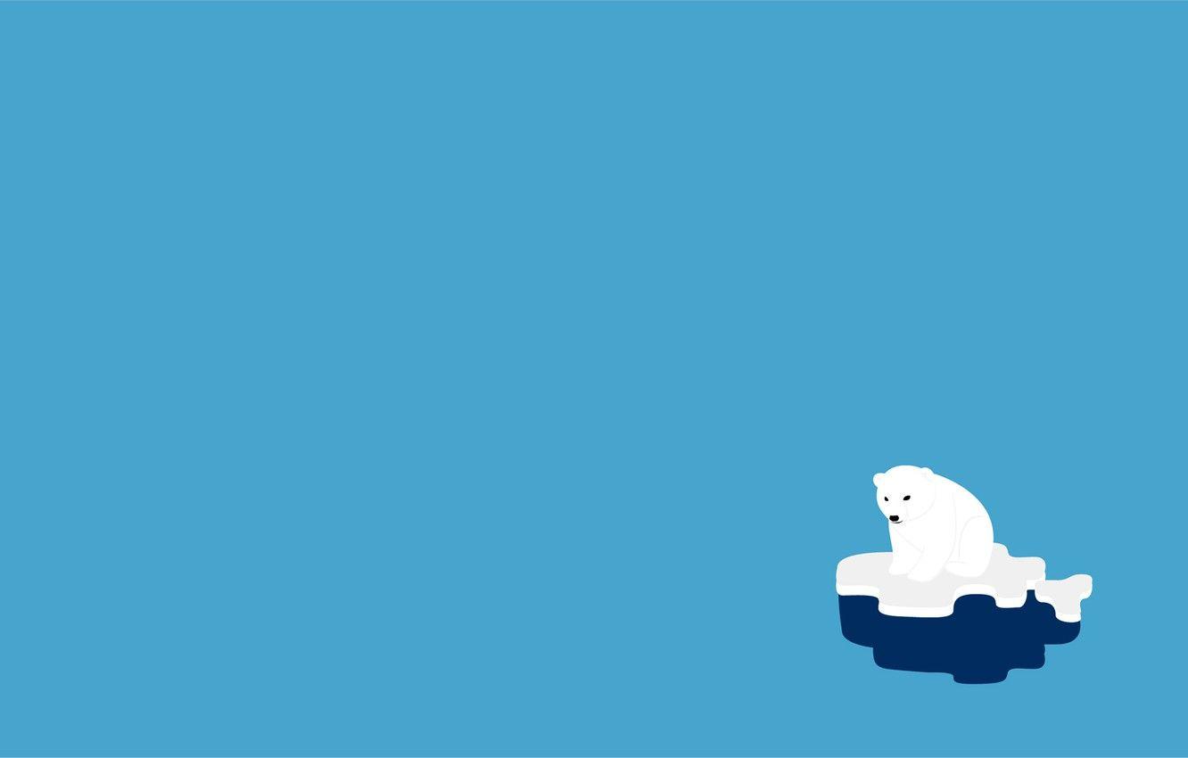 1332x850 Wallpaper animal, paint, bear, floe, polar bear image for desktop, section минимализм