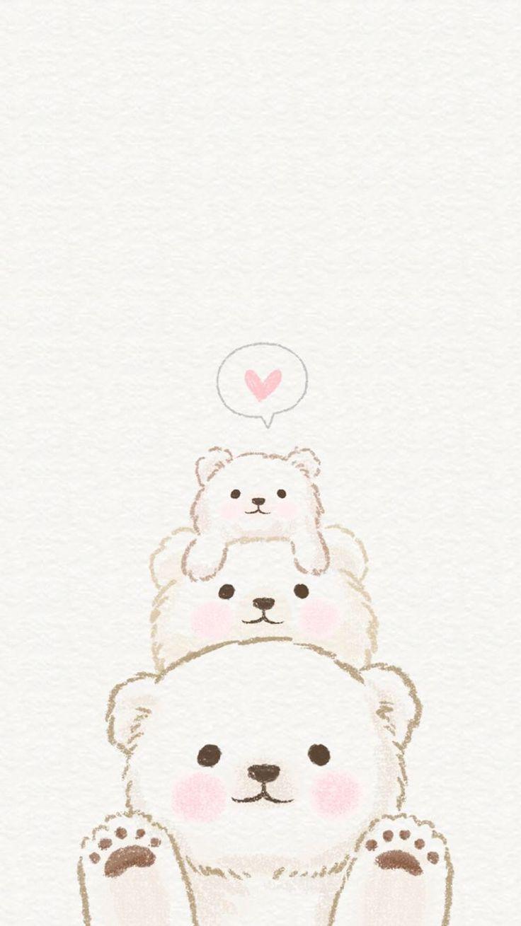 736x1309 three cute polar bears. Cute doodles, Cute wallpaper, Wallpaper iphone cute