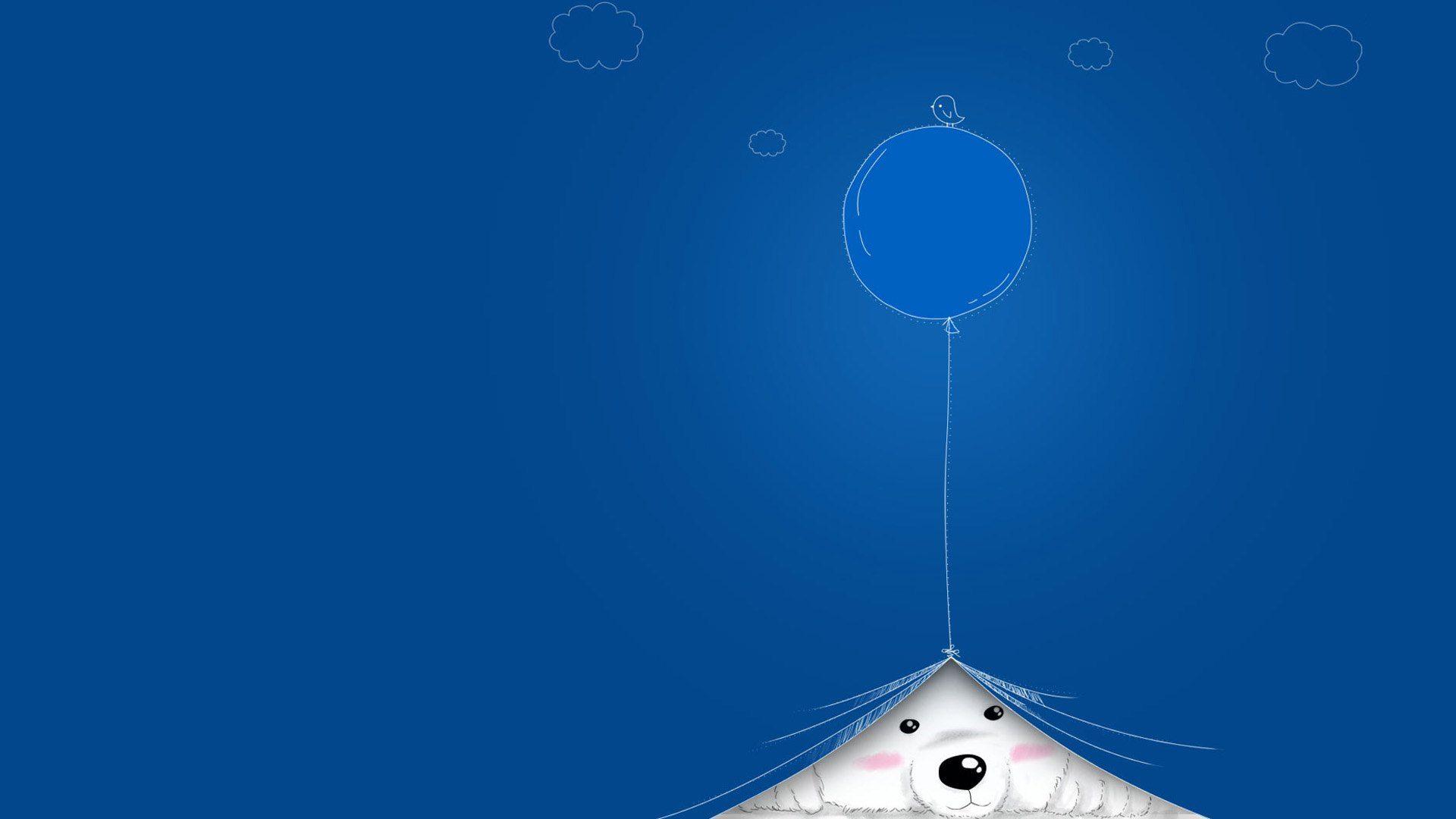 1920x1080 Simple cute little polar bear cartoon wallpaper