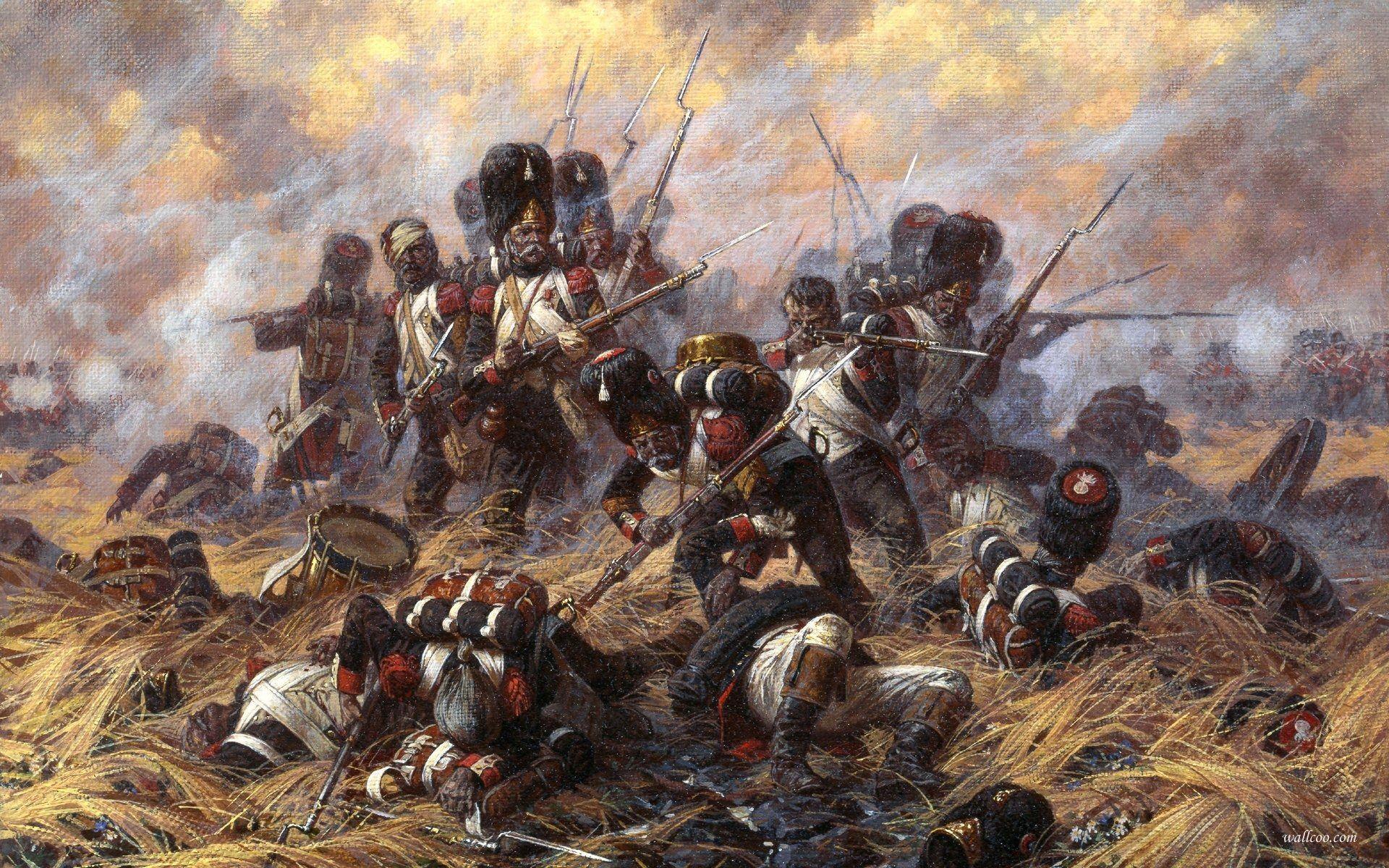 1920x1200 Painted Battlescene wallpaper. War art, Battle of waterloo, Historical art