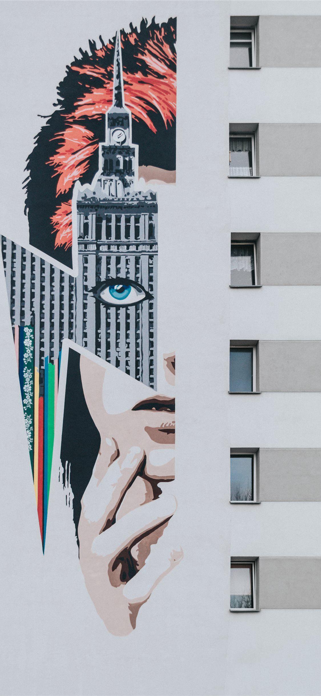 1125x2436 David Bowie graffiti iPhone Wallpaper Free Download
