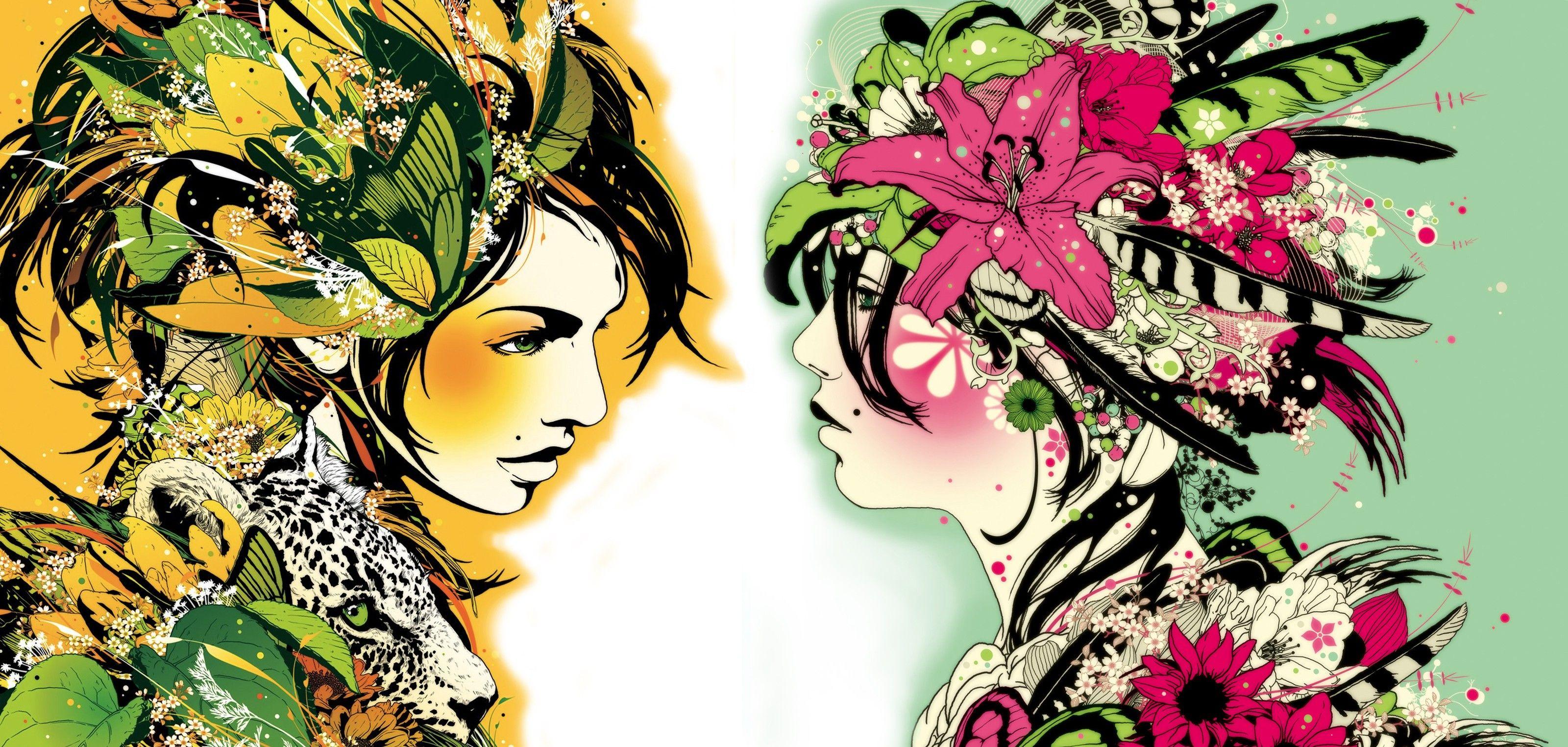 3200x1525 Drawing Artwork, Abstract Wallpaper, Colors, Colorful, Shapes, 3200x1525