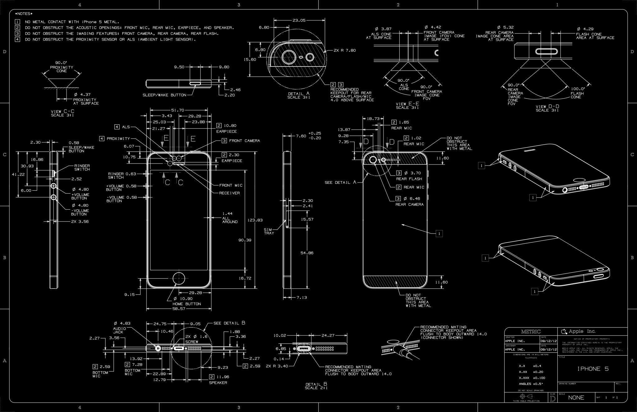 2048x1325 iphone 5 technical drawing. Blueprints, Technical illustration, Latest iphone