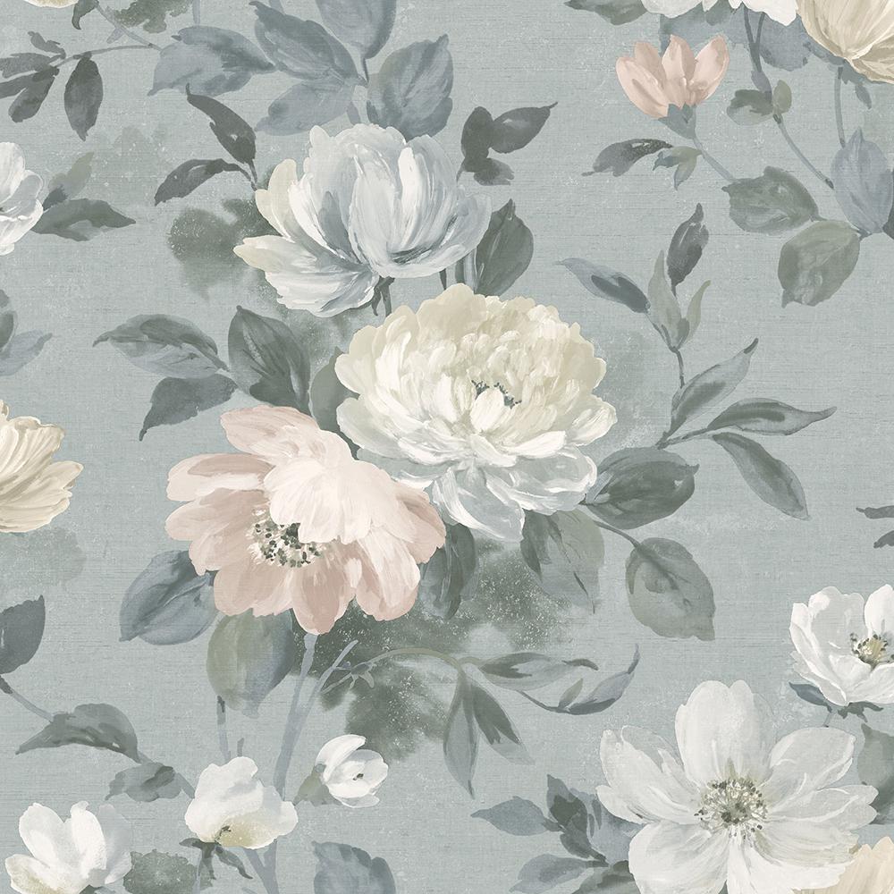 1000x1000 Wall Vision Peony Grey Floral Paper Strippable Wallpaper (Covers 57.8 Sq. Ft.) 2827 7224 Home Depot