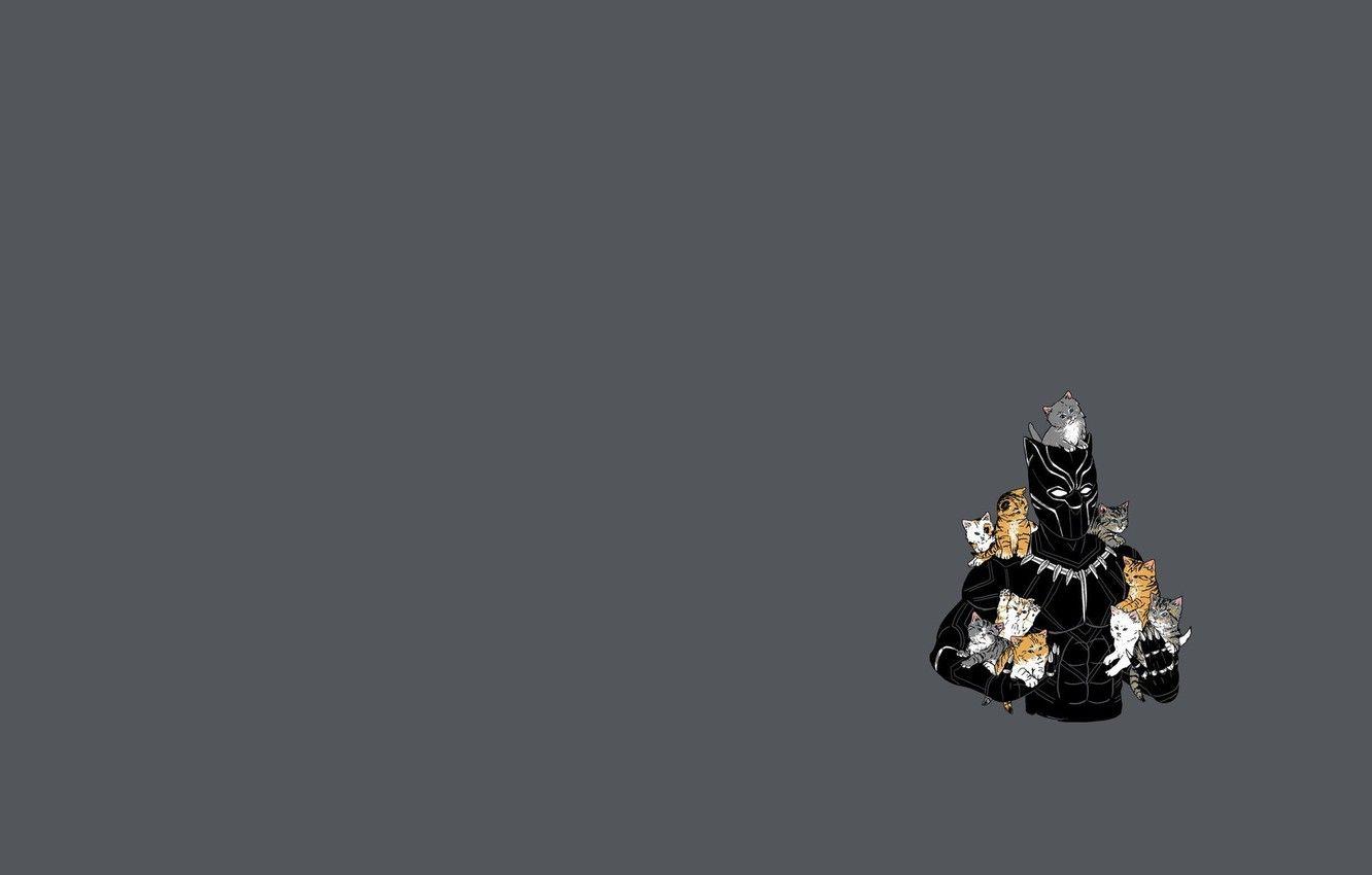 1332x850 Wallpaper cats, art, hero, kittens, art, Marvel, comic, armor, Black Panther, black Panther image for desktop, section минимализм