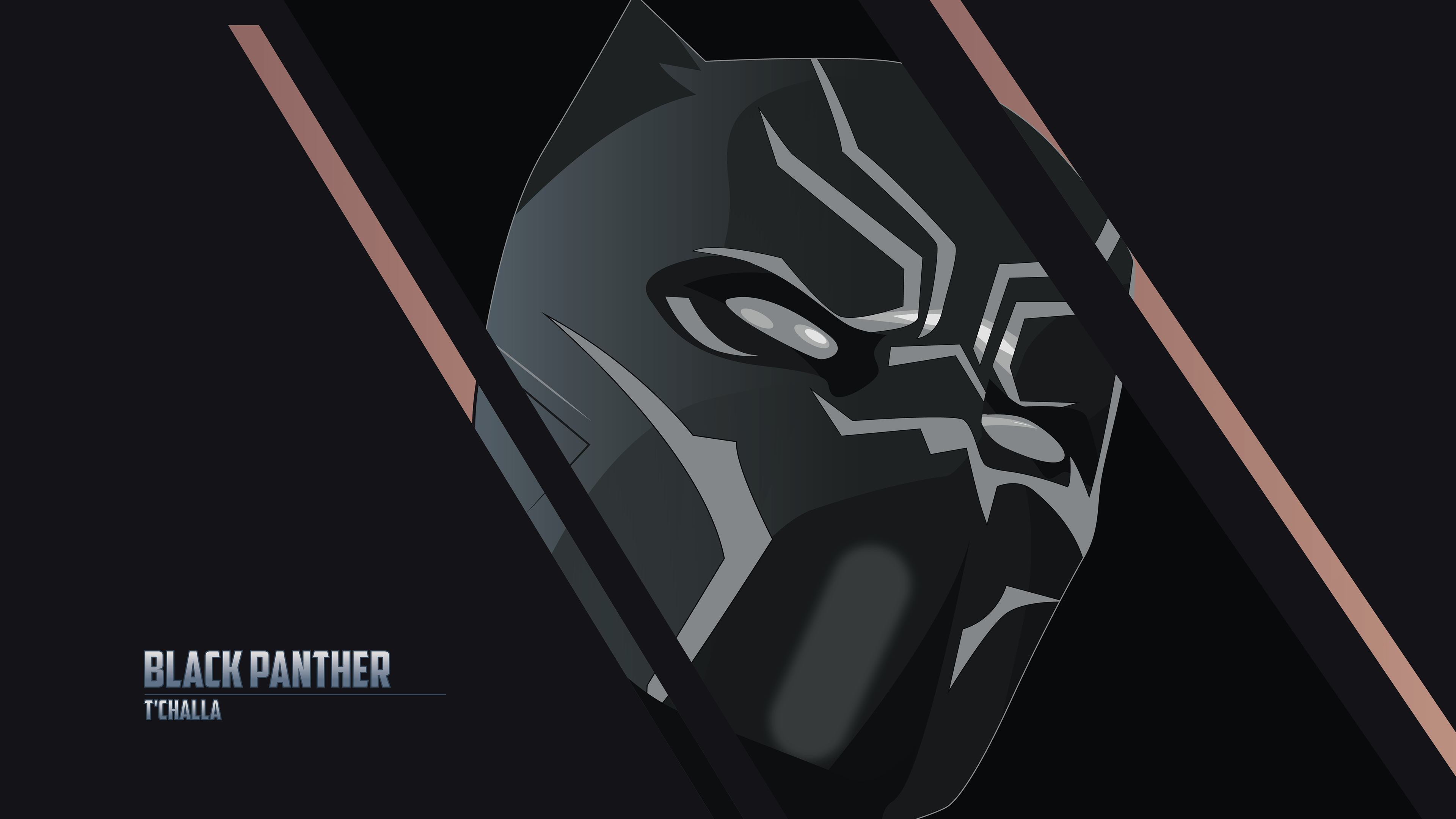 3840x2160 Wallpaper Black Panther, T'Challa, Marvel Comics, Superhero, Minimal, 4K, Creative Graphics,. Wallpaper for iPhone, Android, Mobile and Desktop