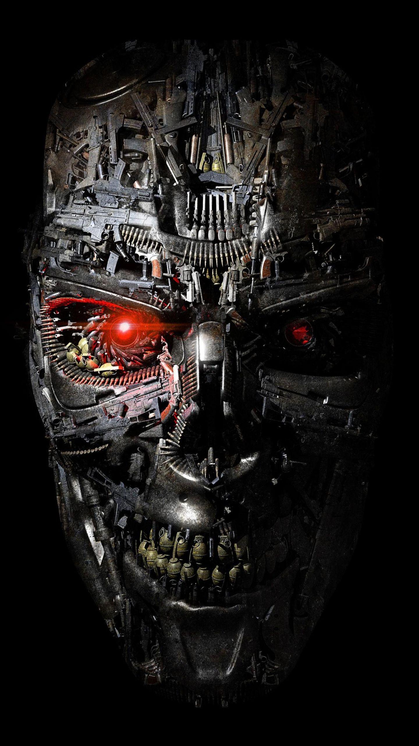 1440x2560 Terminator Weapons 3D Desktop HD Wallpaper