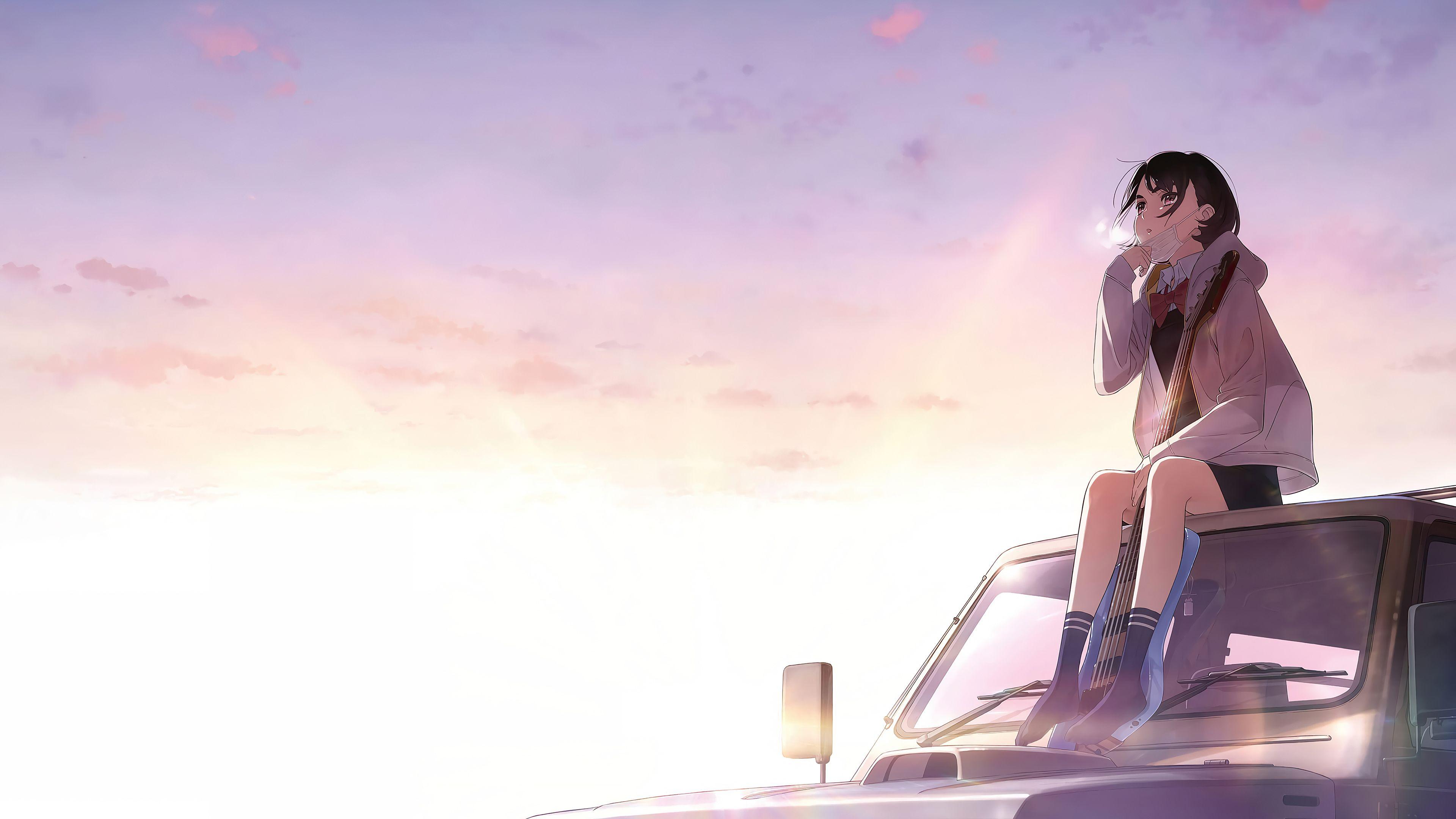 3840x2160 Her Blue Sky 4k, HD Anime, 4k Wallpaper, Image, Background, Photo and Picture