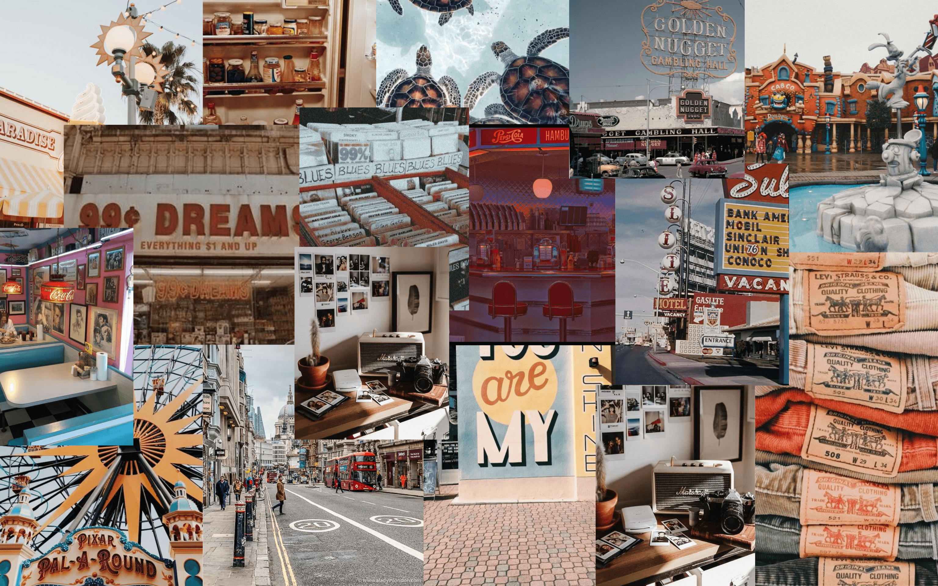 3072x1920 Aesthetic Photo Collage Computer Wallpaper