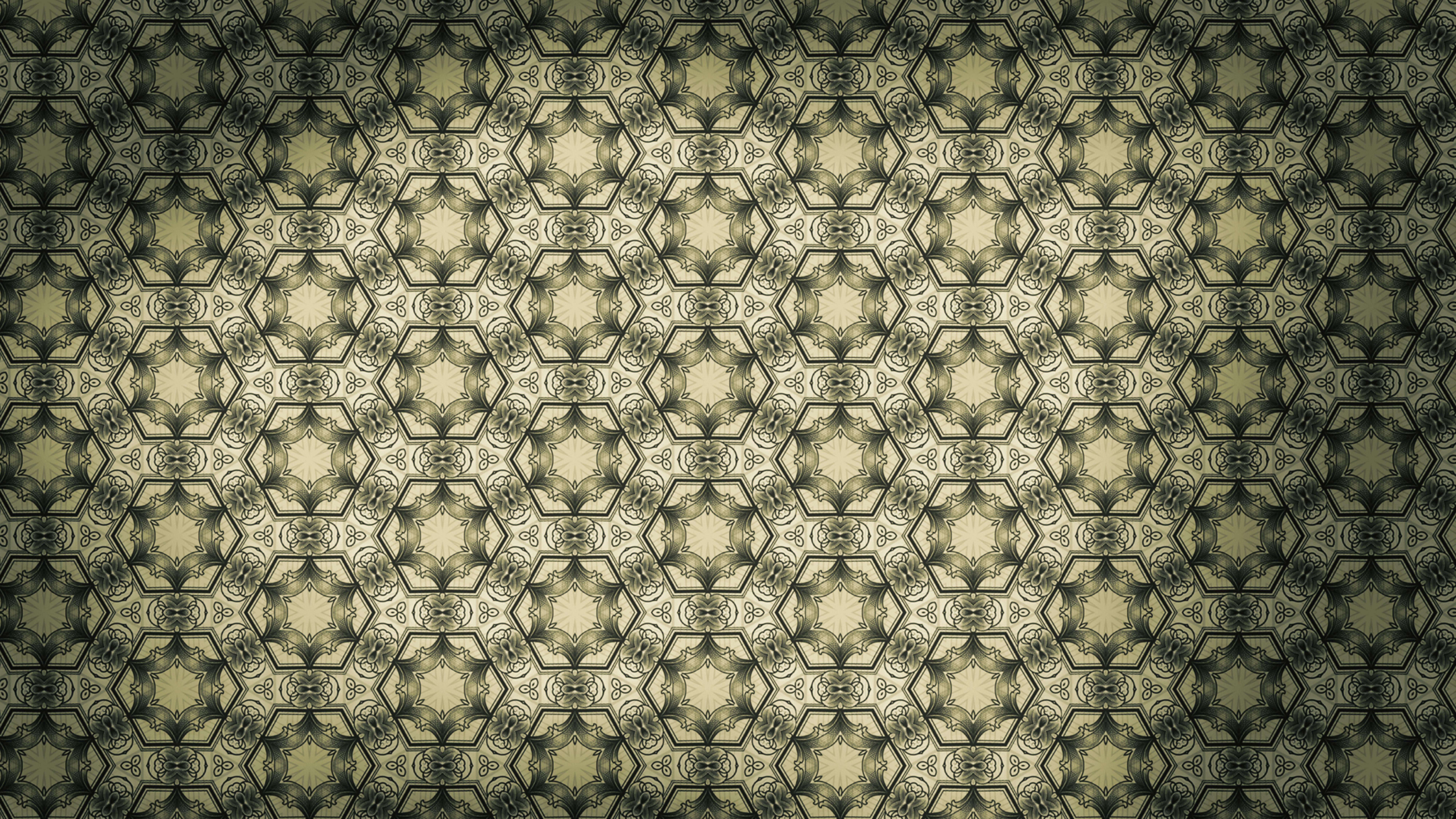 8000x4500 Free Brown and Green Vintage Ornamental Seamless Pattern Wallpaper Template
