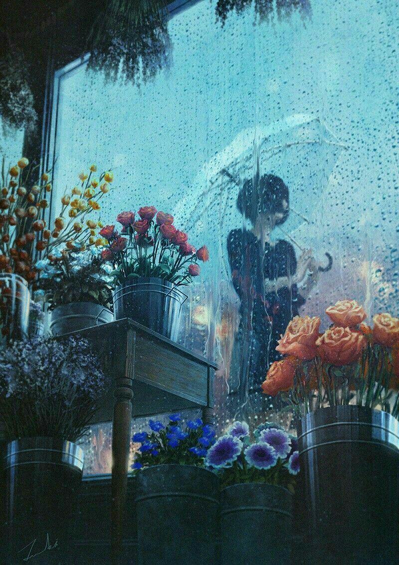 800x1132 Rain Anime Wallpaper