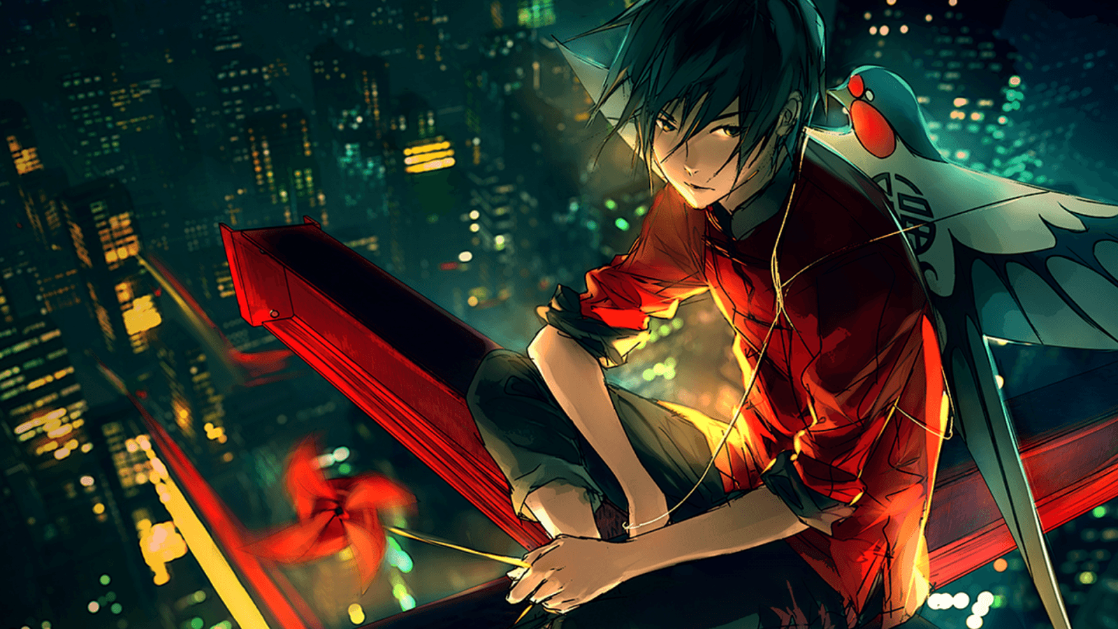 1600x900 digital art, city, anime, Yuumei, screenshot, computer wallpaper, musical theatre, special effects. Mocah.org HD Desktop Wallpaper