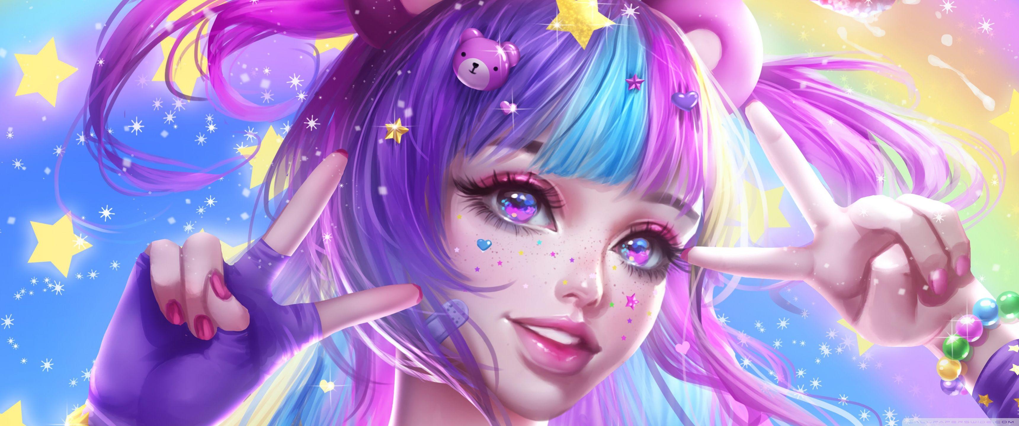 3440x1440 Cute Girl Anime Ultra HD Desktop Background Wallpaper for : Widescreen & UltraWide Desktop & Laptop : Multi Display, Dual & Triple Monitor : Tablet