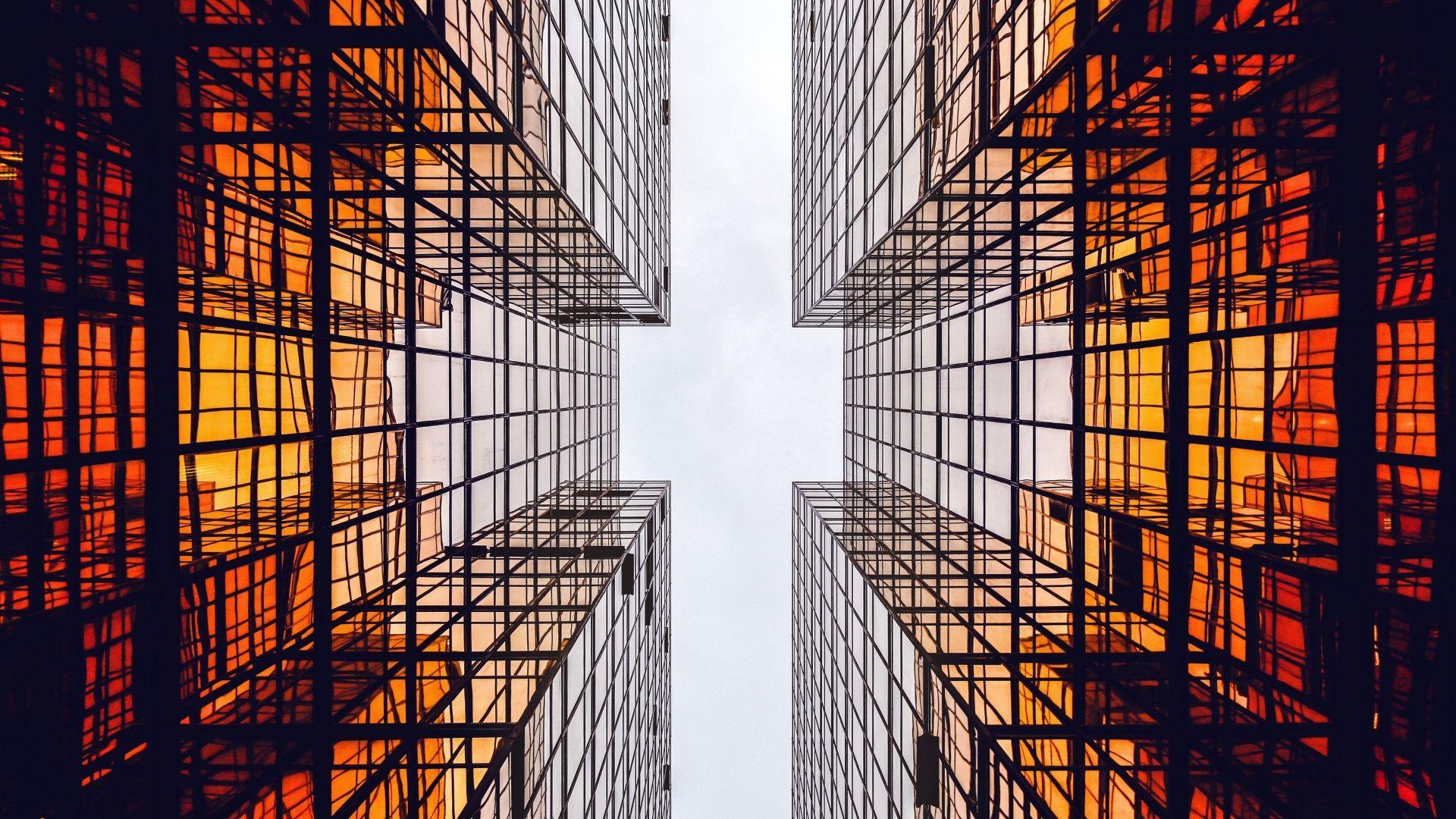1920x1080 Desktop wallpaper glass building, sky, modern architecture, HD image, picture, background, fcaa37