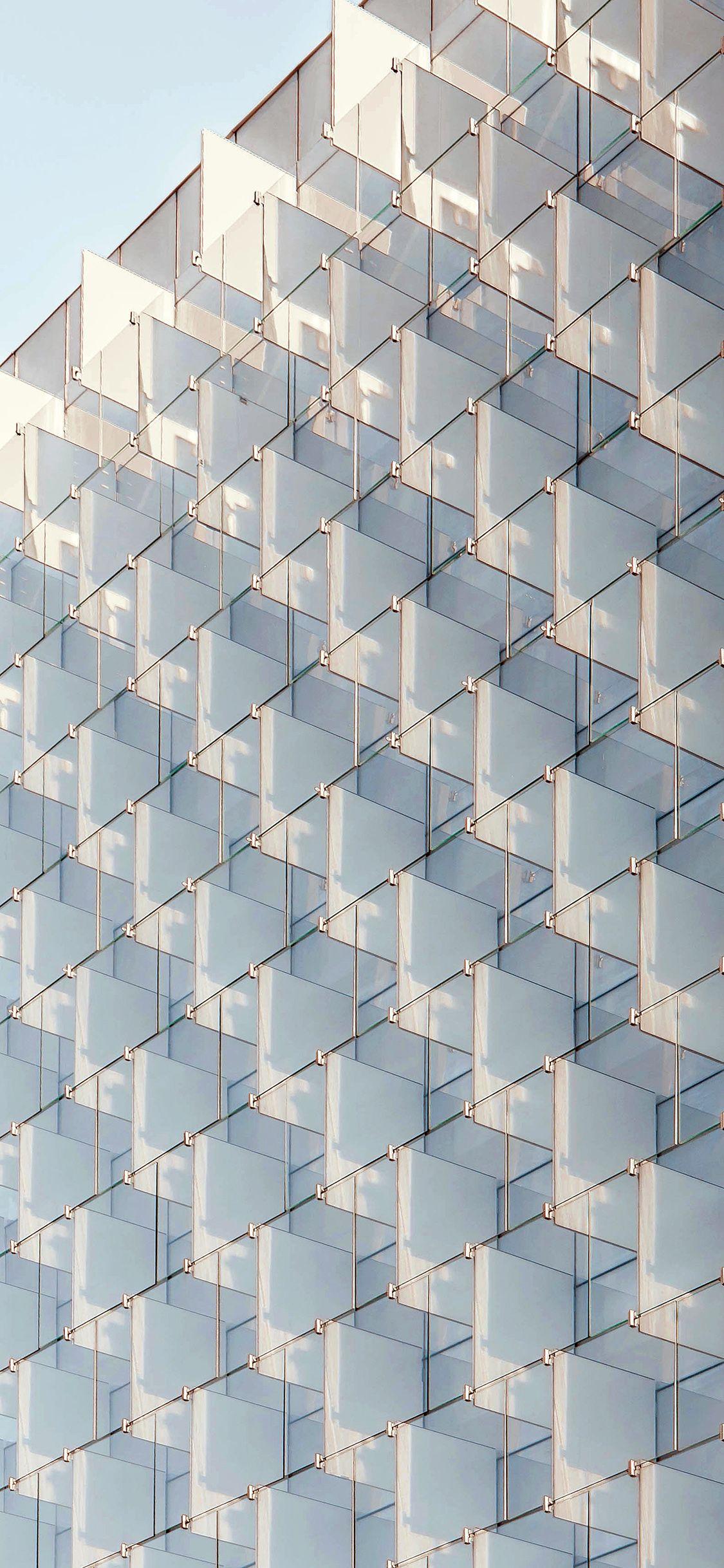 1125x2436 glass tower architecture building city summer