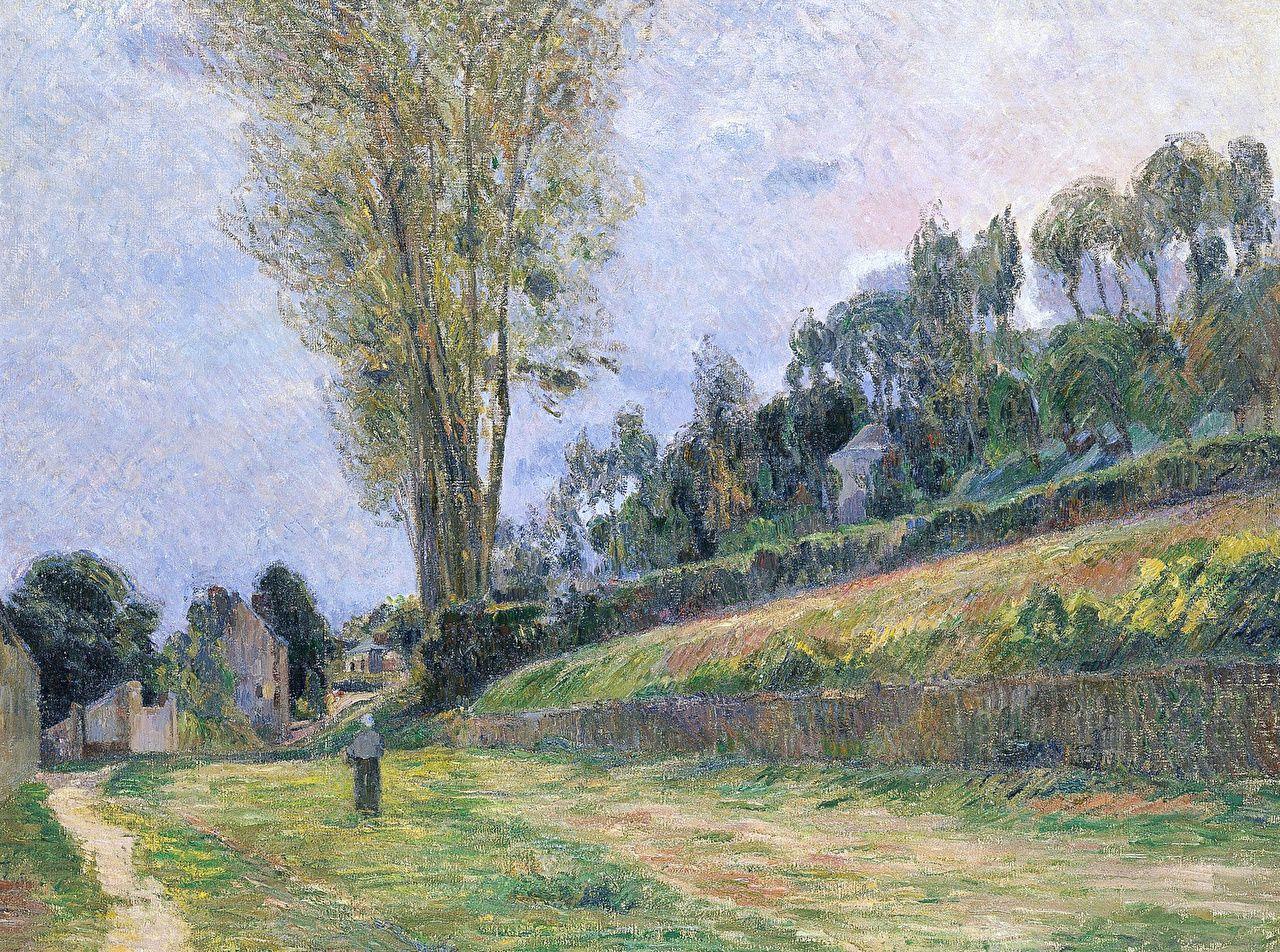 1280x952 Wallpaper Paul Gauguin Street in Rouen Nature Pictorial art Trees